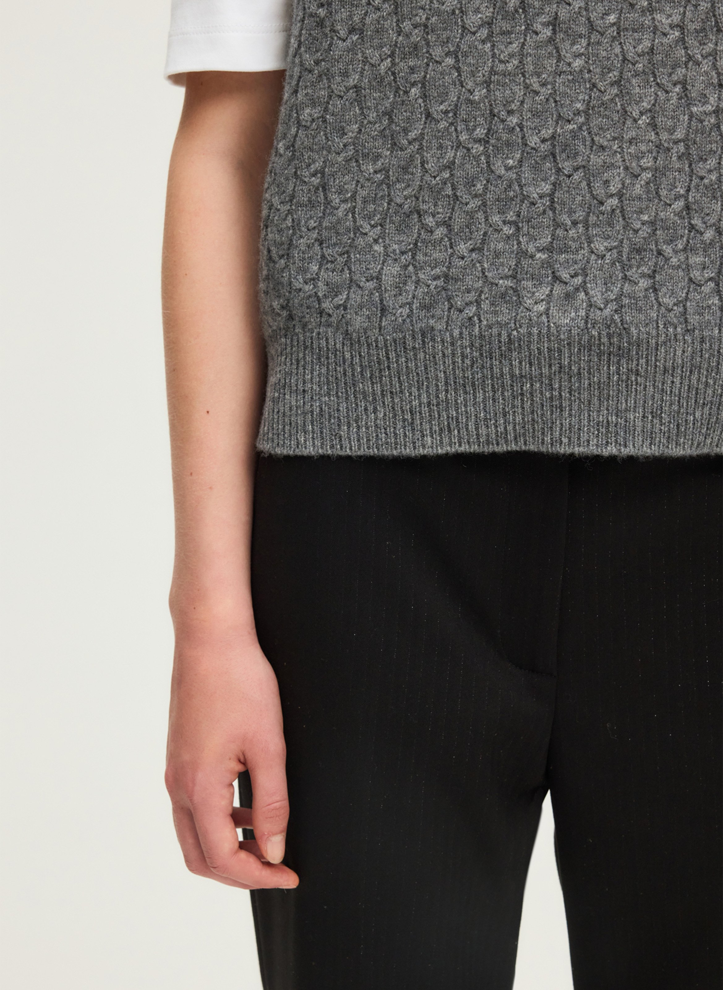 Pull col rond en laine PABLO Gris