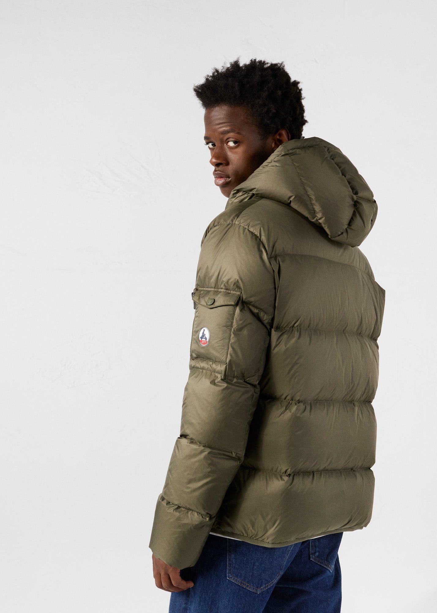 Java hooded puffer jacket for extreme cold JOTT Green