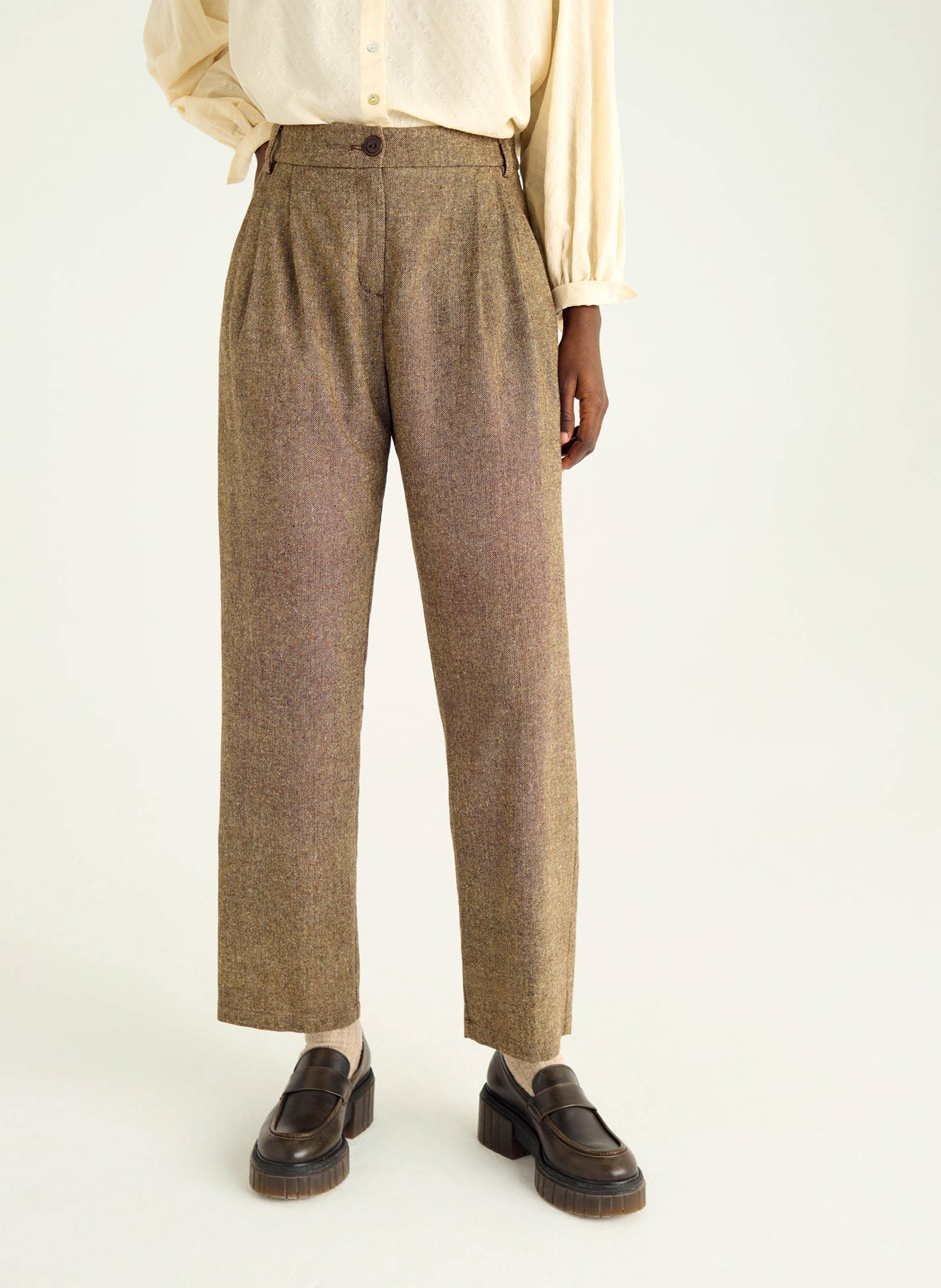 Marl straight-leg pants COTELAC Brown