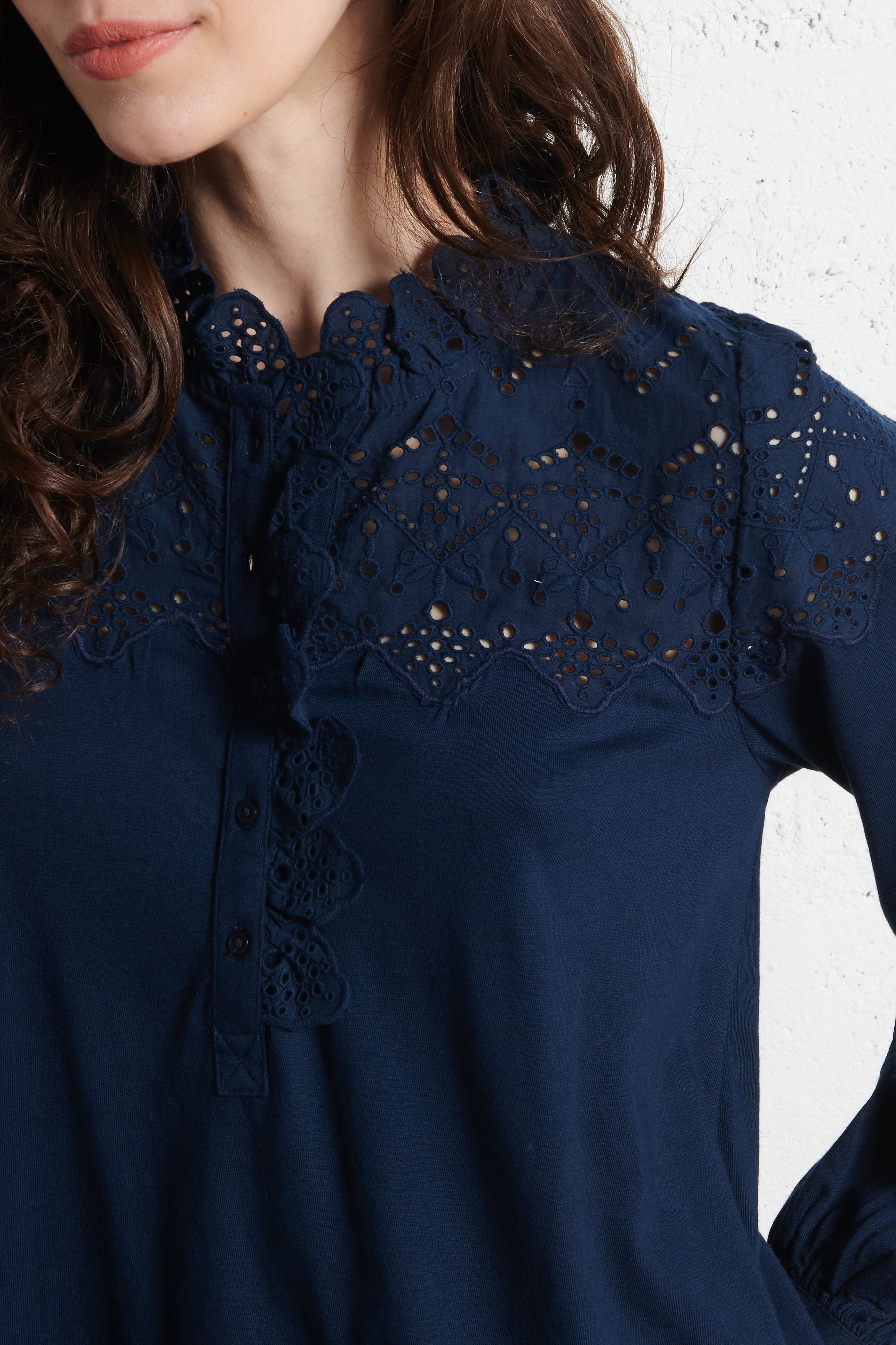 Top manches longues brodée SUD EXPRESS Bleu