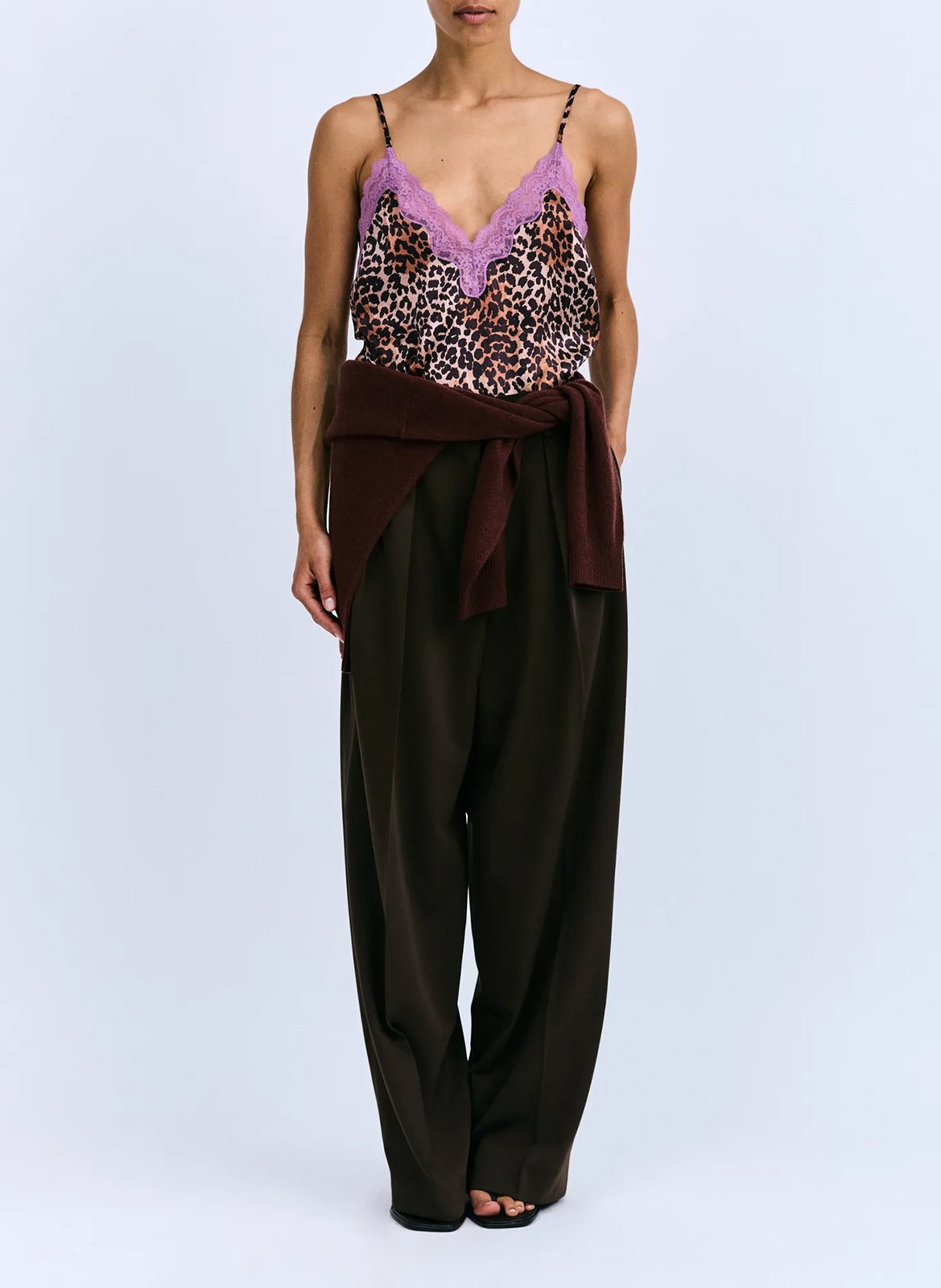 Seiden-Camisole mit Print LOVE STORIES Braun