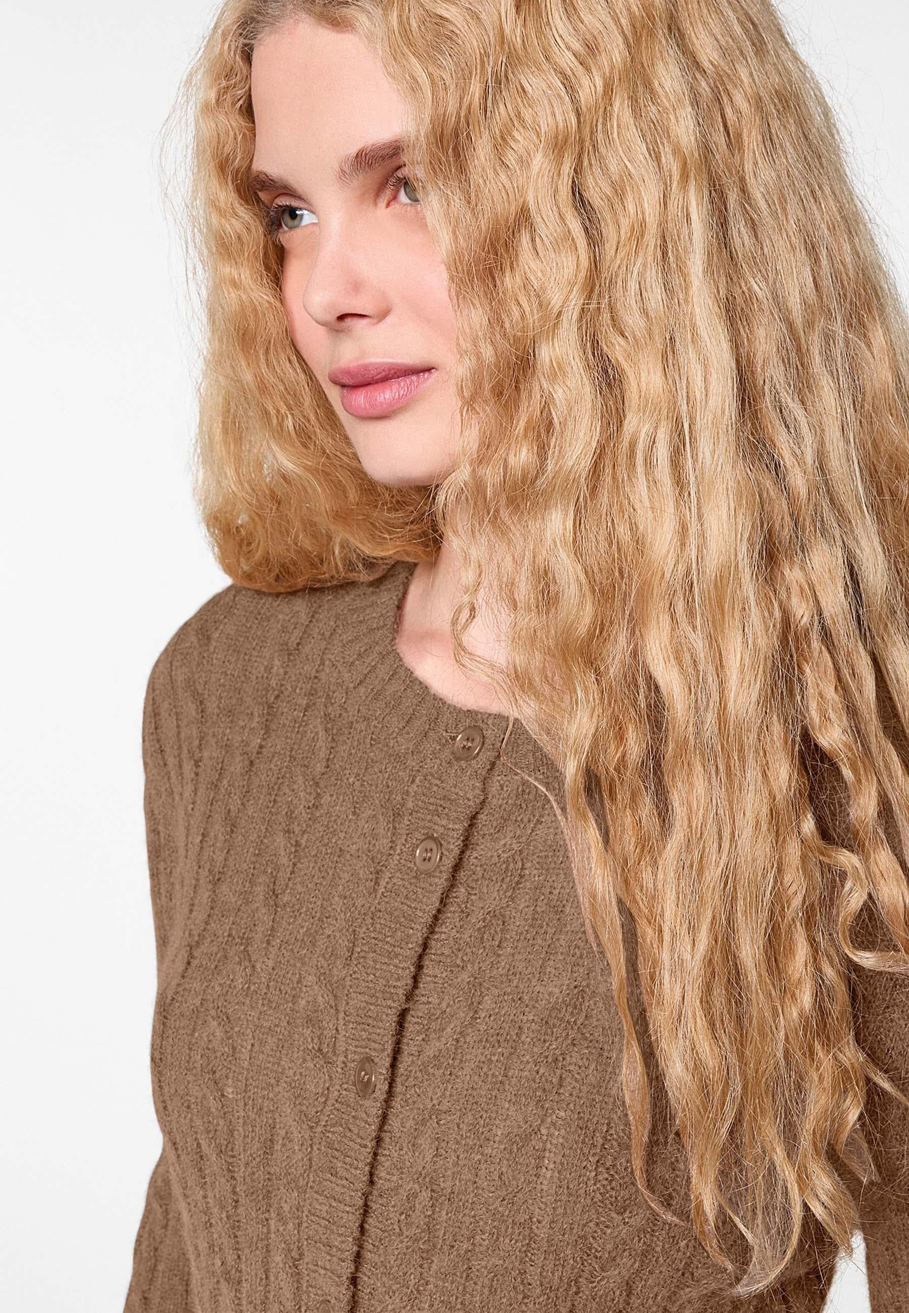 Alpaca cable-knit vest RODIER Brown