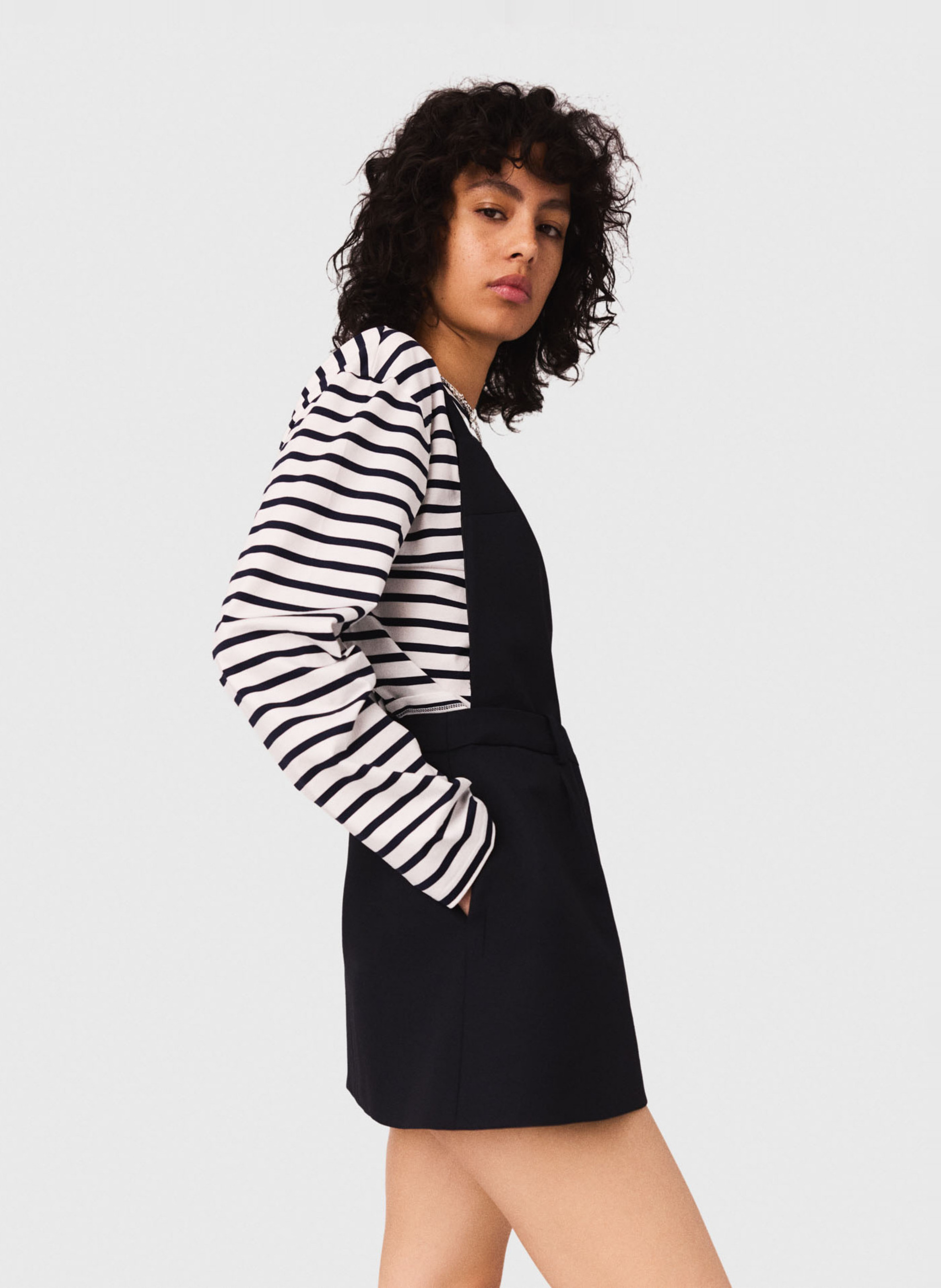 Robe courte col carré MAJE Bleu