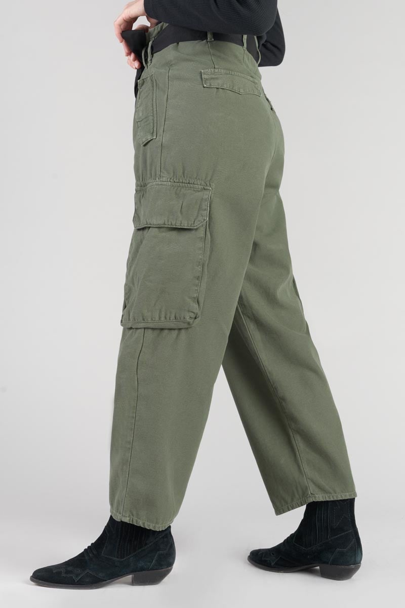 Pantalon loose, large Vert