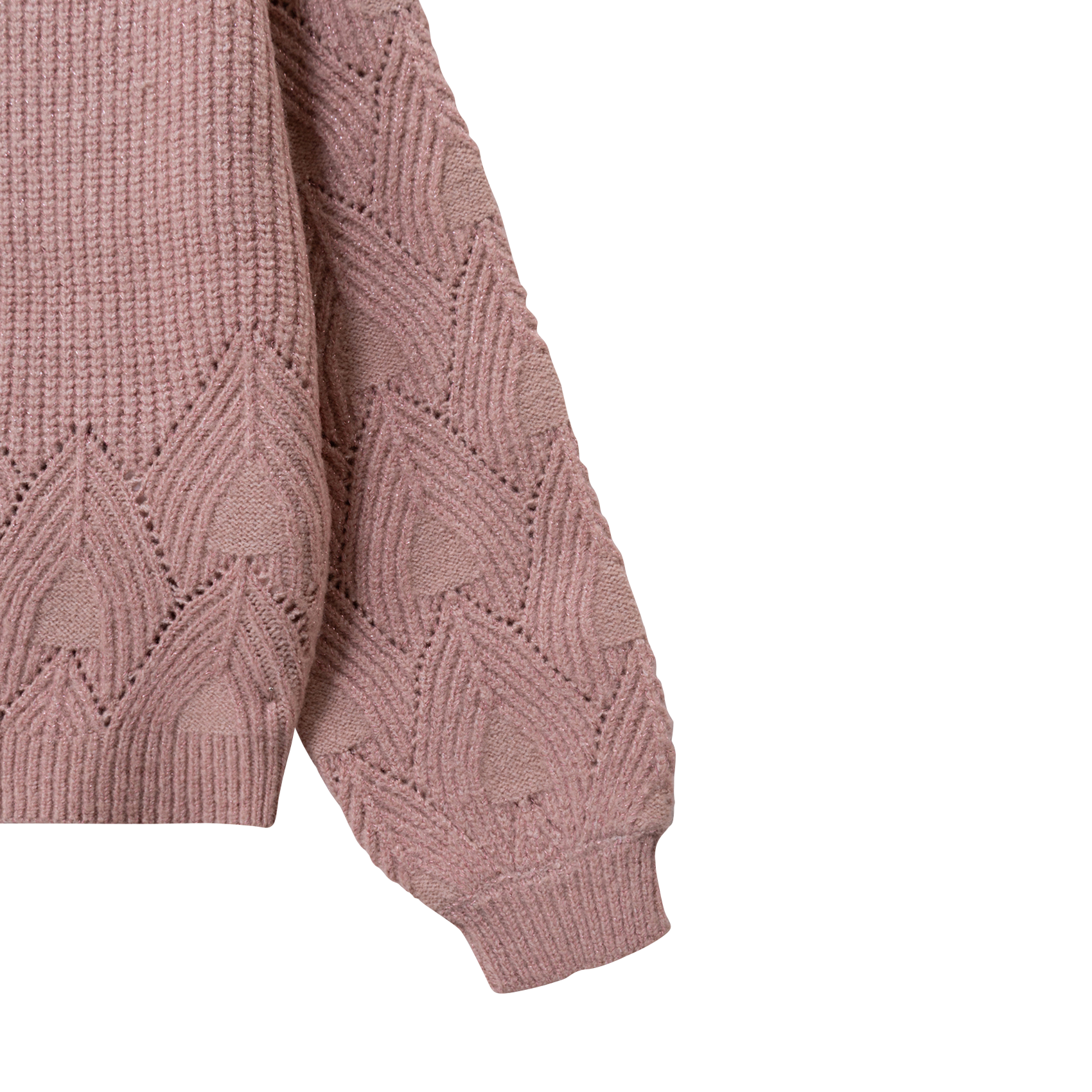 Pull col rond oversize en maille IKKS JUNIOR Rose