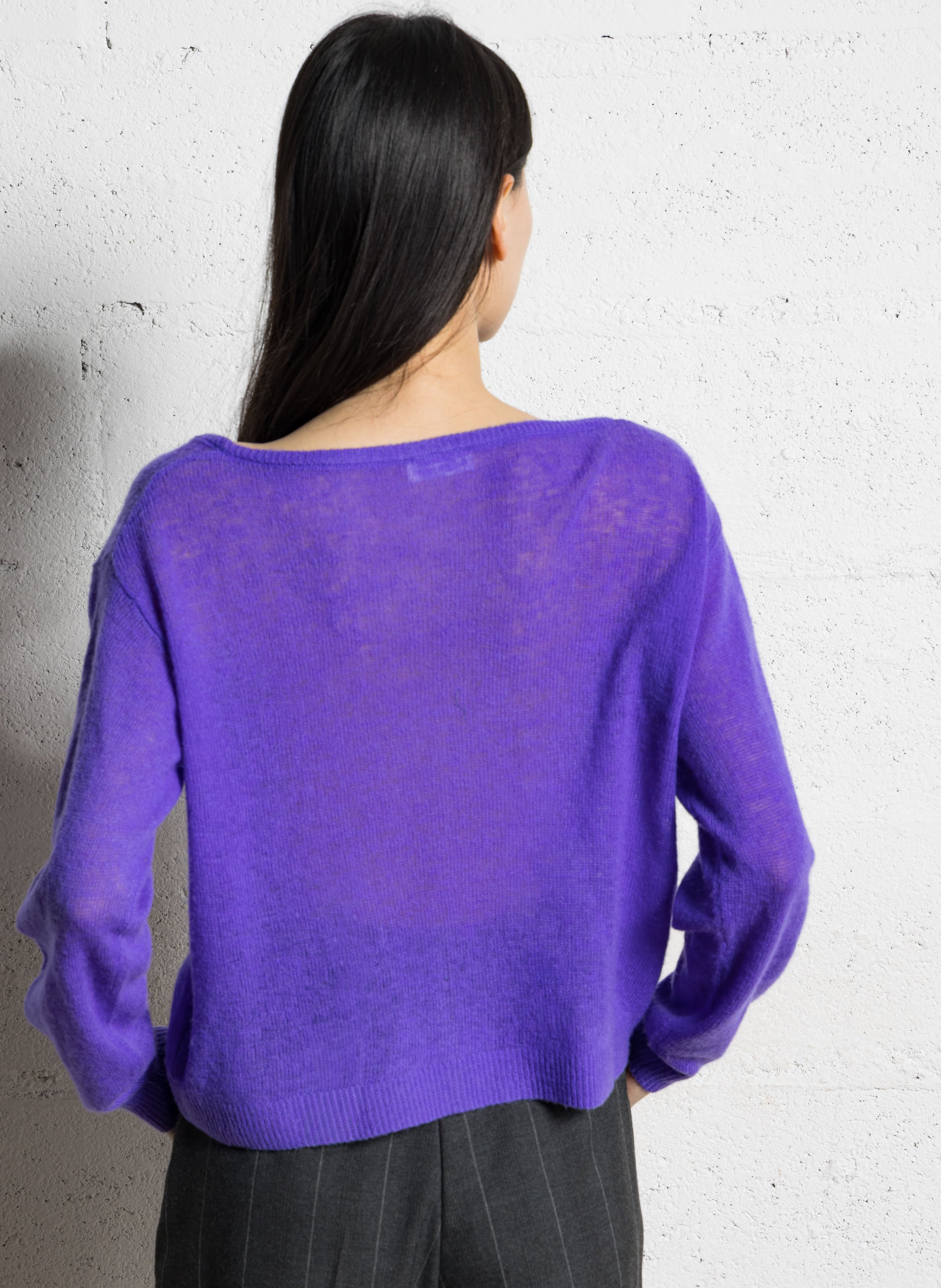 Straight knitted cardigan AMERICAN VINTAGE Purple