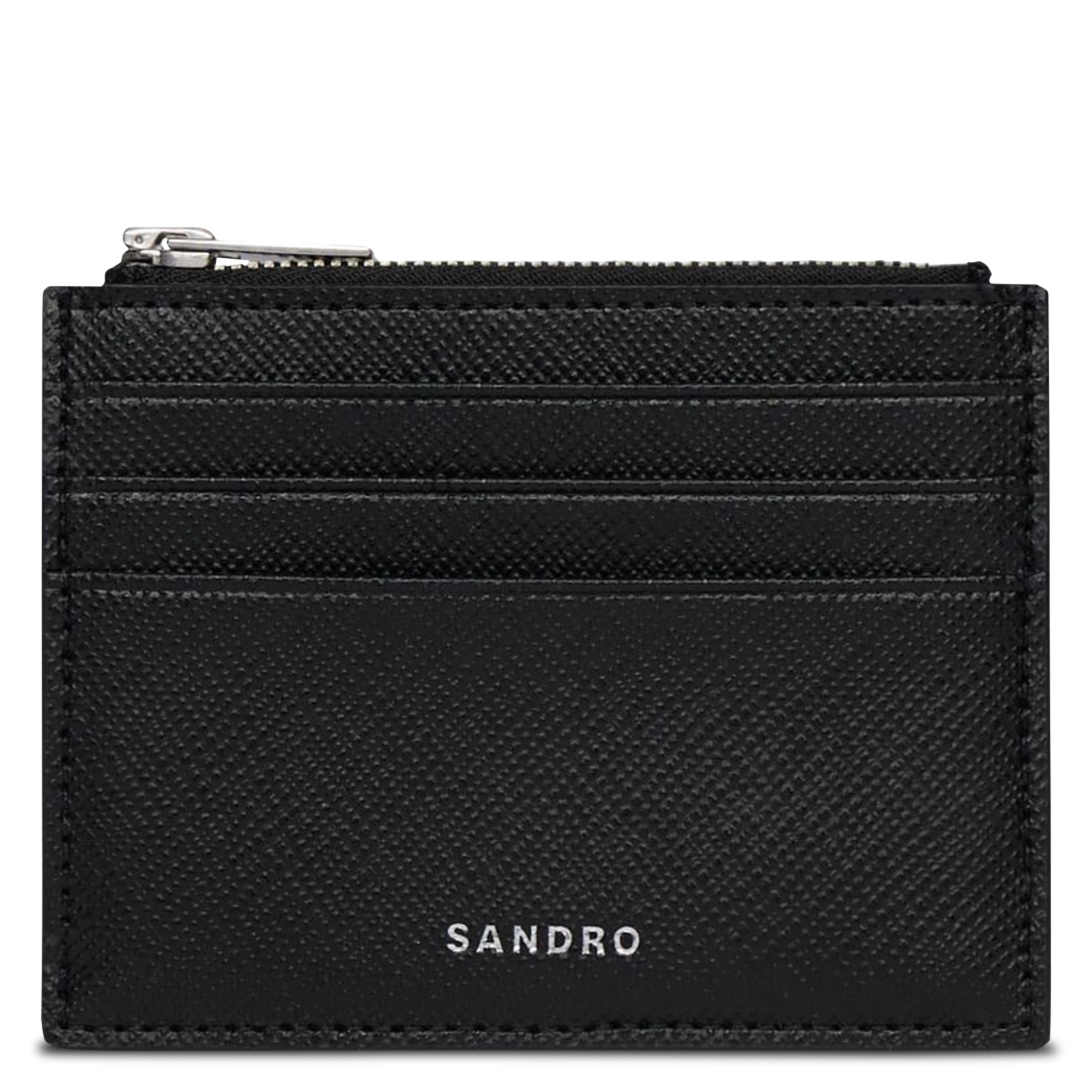 Pasjeshouder met textuur SANDRO Zwart