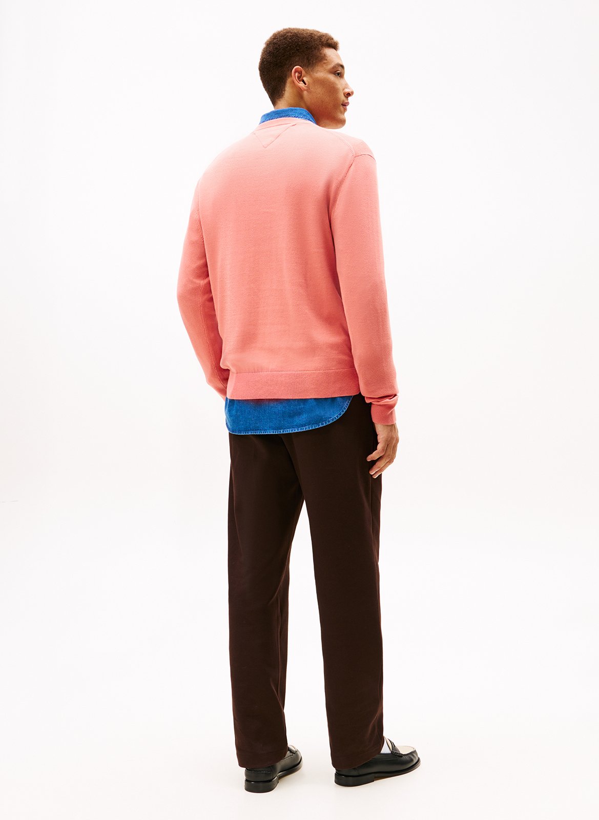 Katoenen tricottrui met ronde hals en fantasieprint Roze