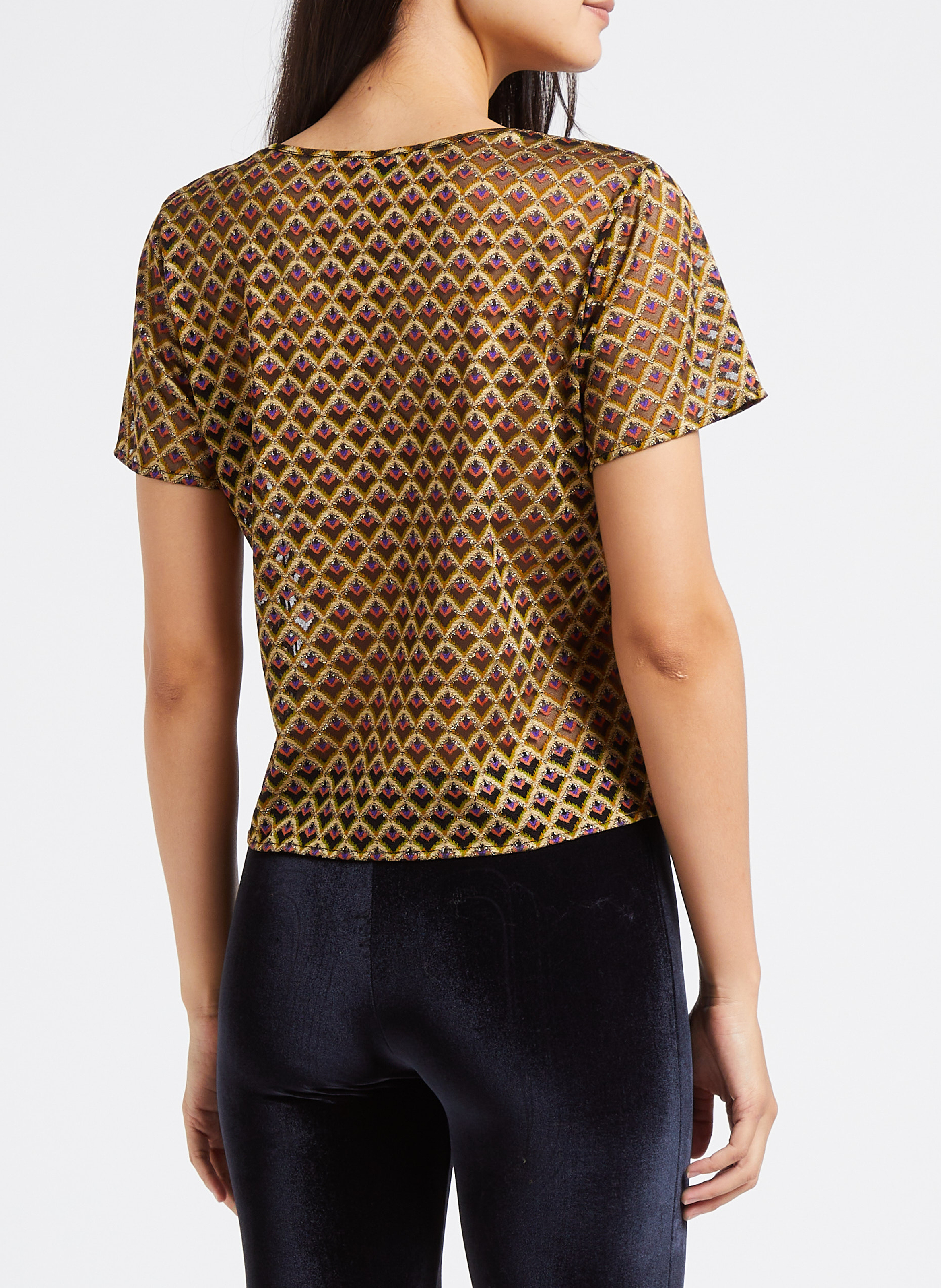 Top col rond brodé  LA NOUVELLE Multicolore