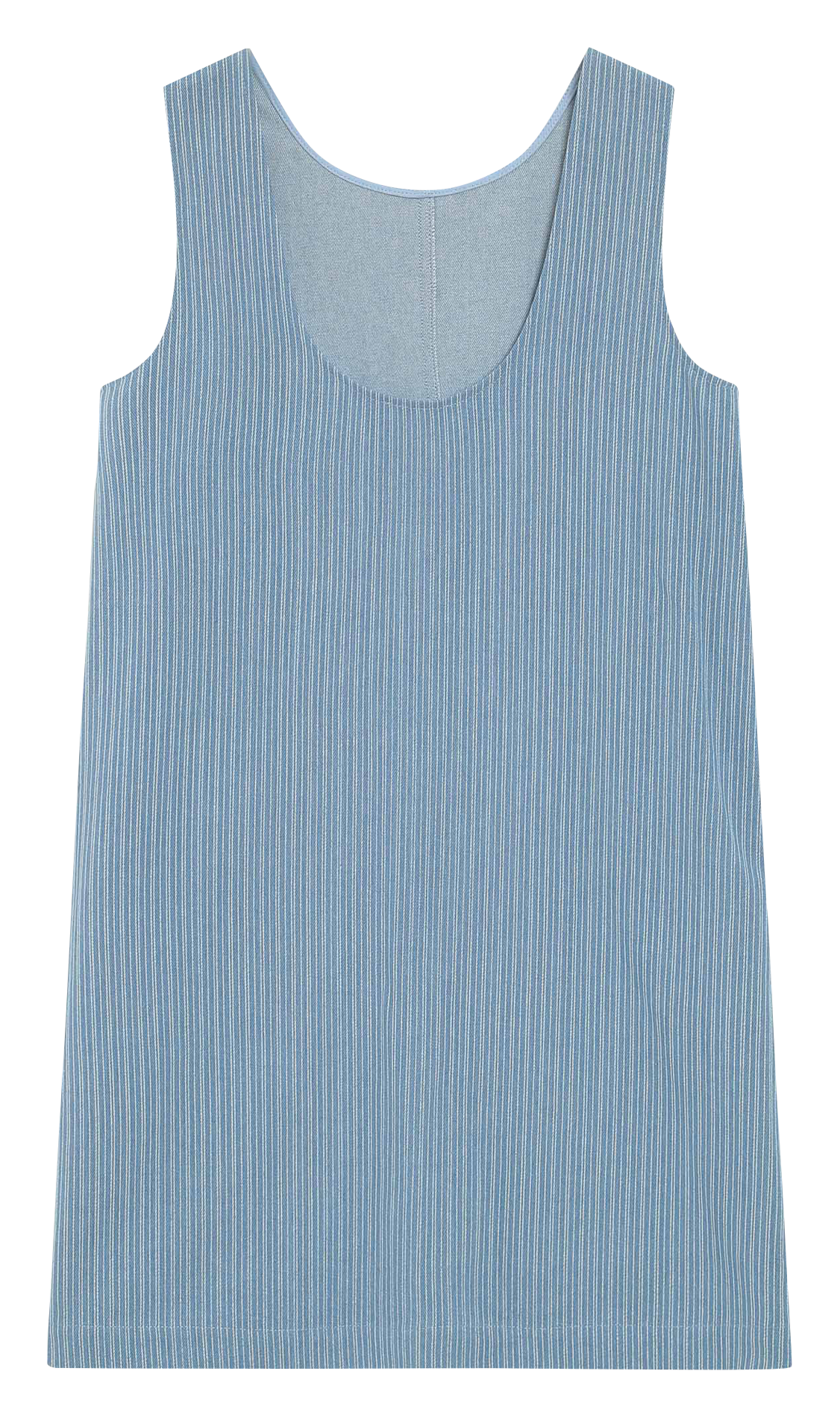 Kurzes Kleid mit Rundhalsausschnitt aus gestreifter Baumwolle GRACE ET MILA Blau