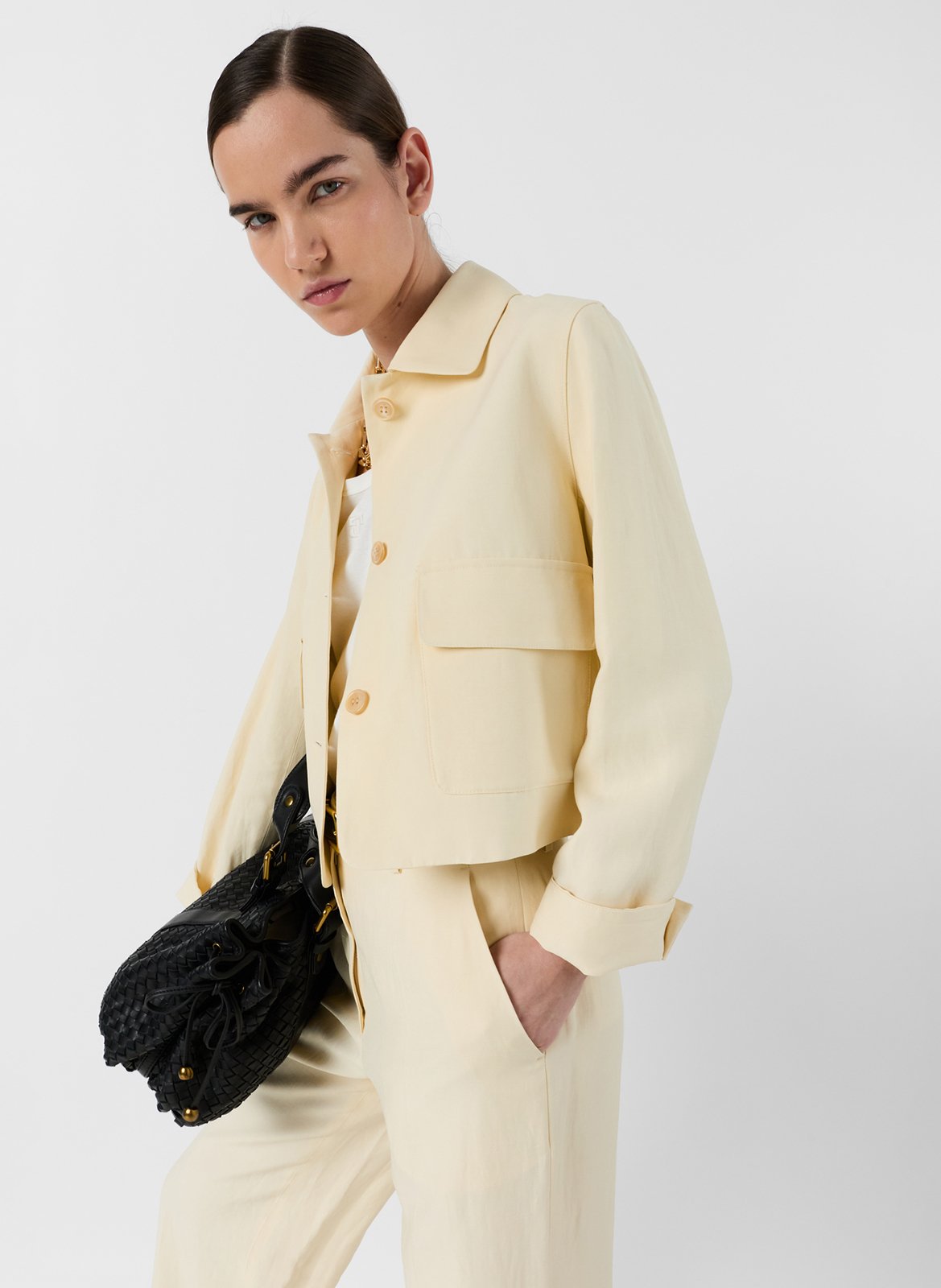 Straight-cut jacket with classic collar GERARD DAREL Yellow