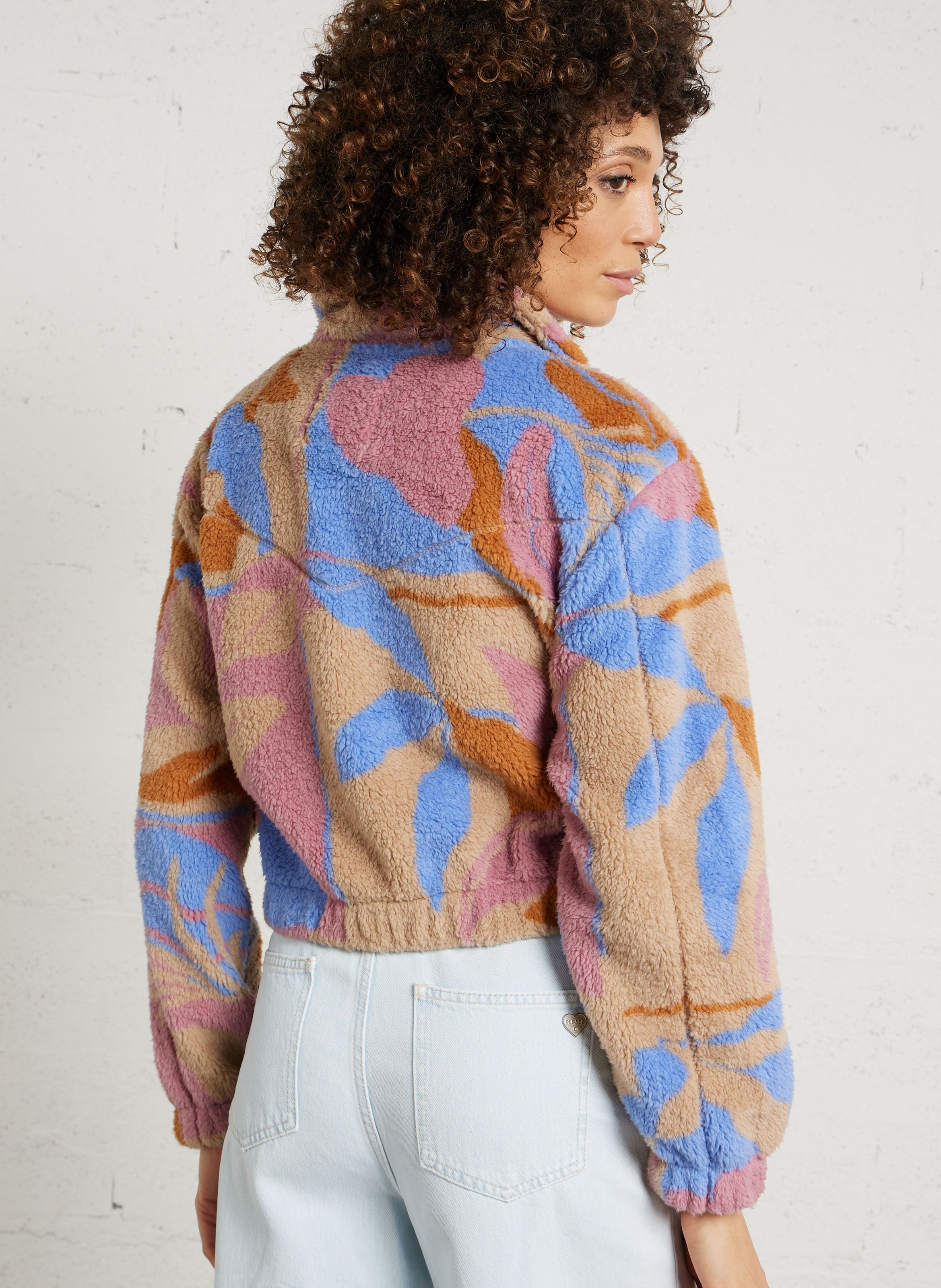 Bedruckter Fleece-Pullover mit halbem Reißverschluss. BILLABONG Mehrfarbig