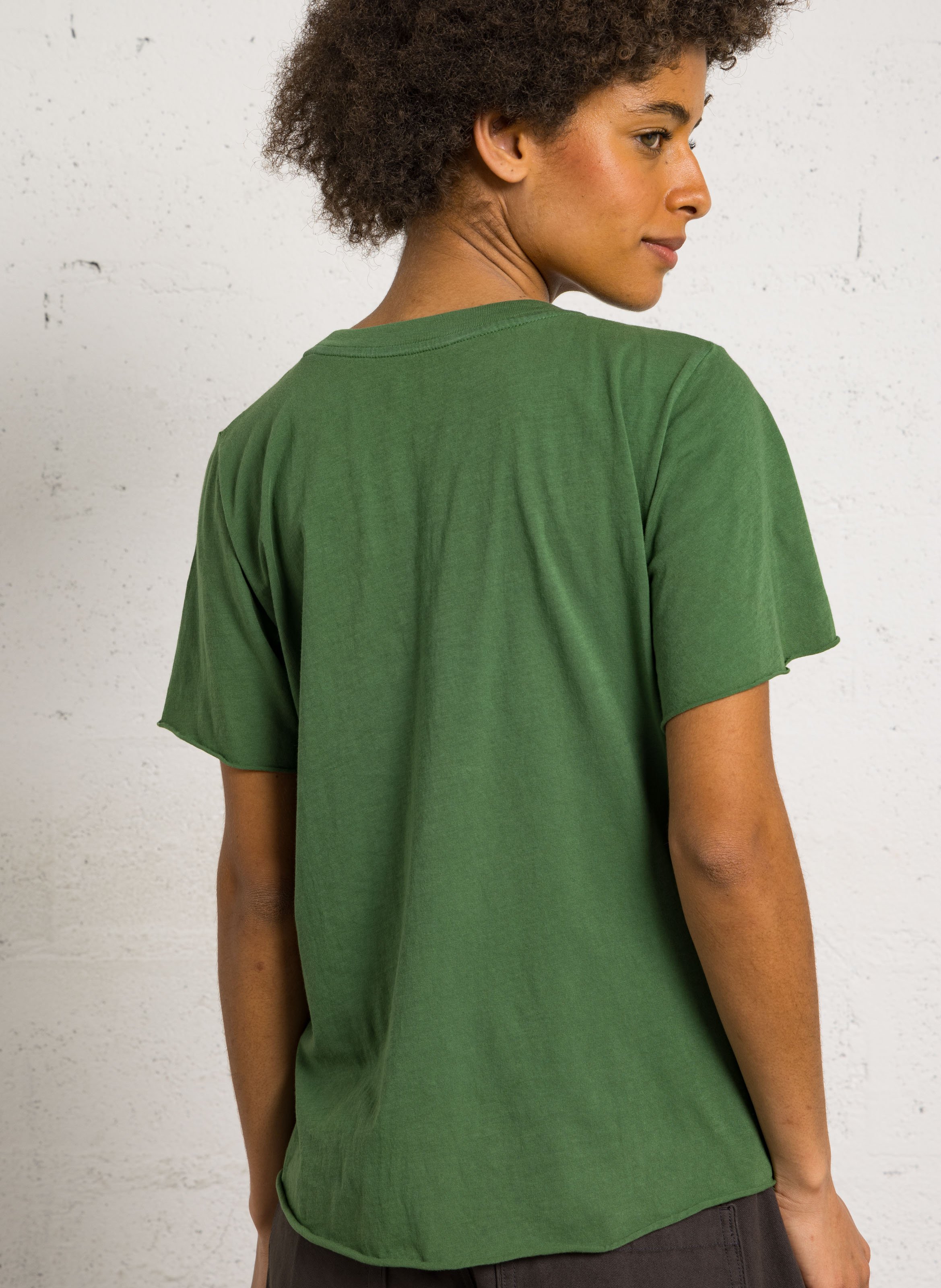 Round-neck organic cotton T-shirt LEON & HARPER Green