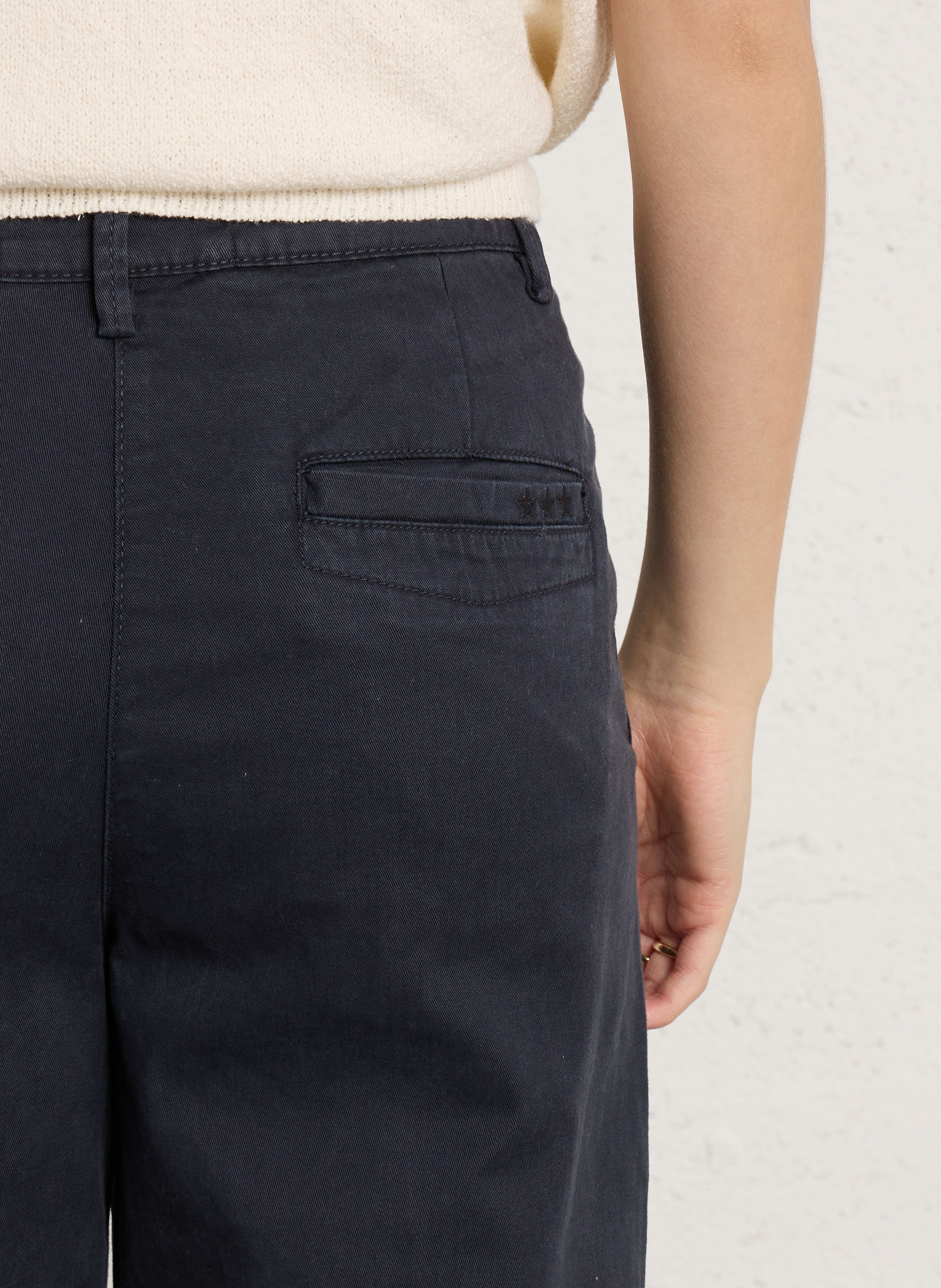 Solid straight chino pants SUD EXPRESS Blue