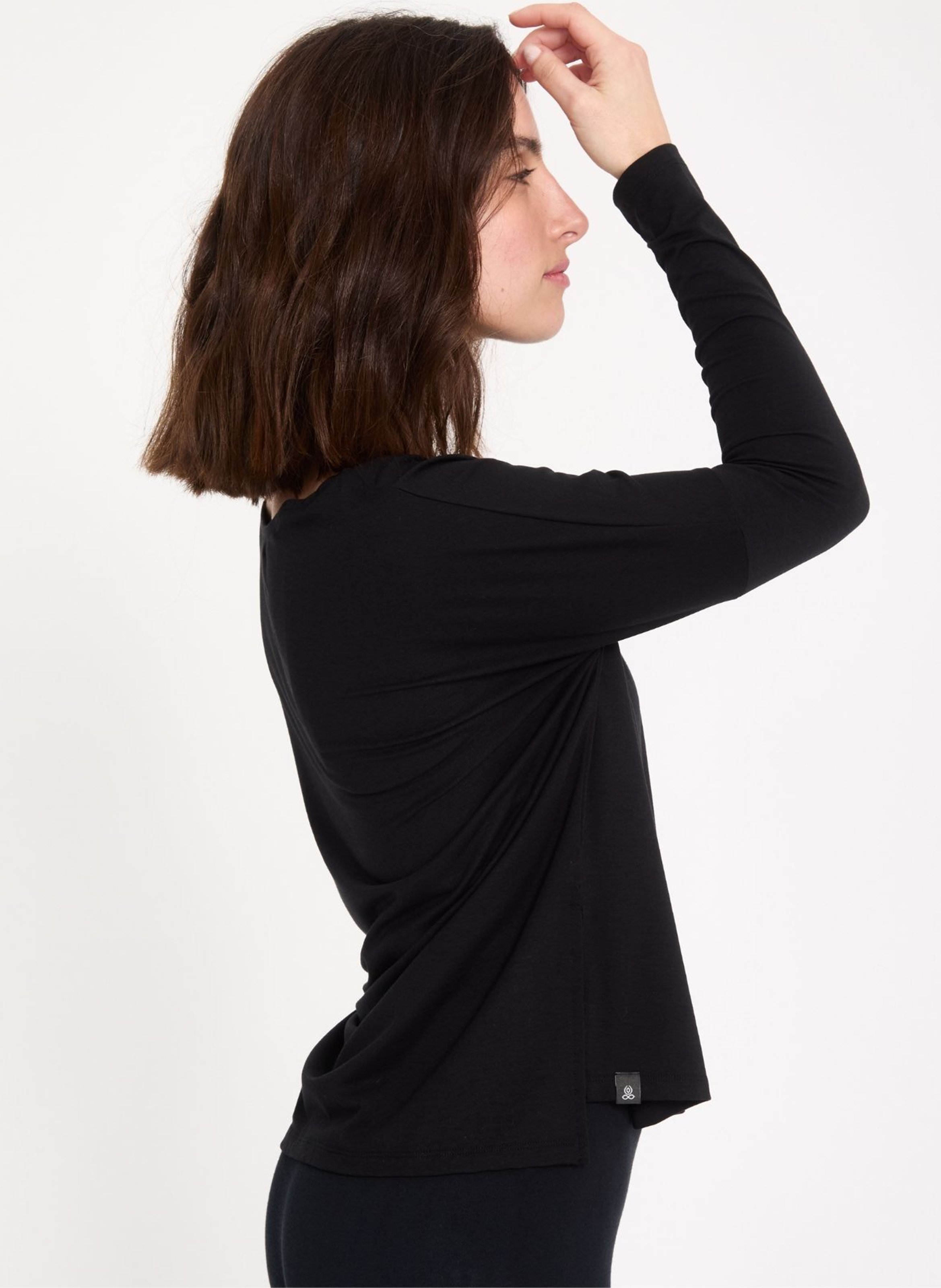 Gerade geschnittenes T-Shirt aus Baumwoll-Mix YOGA SEARCHER Schwarz