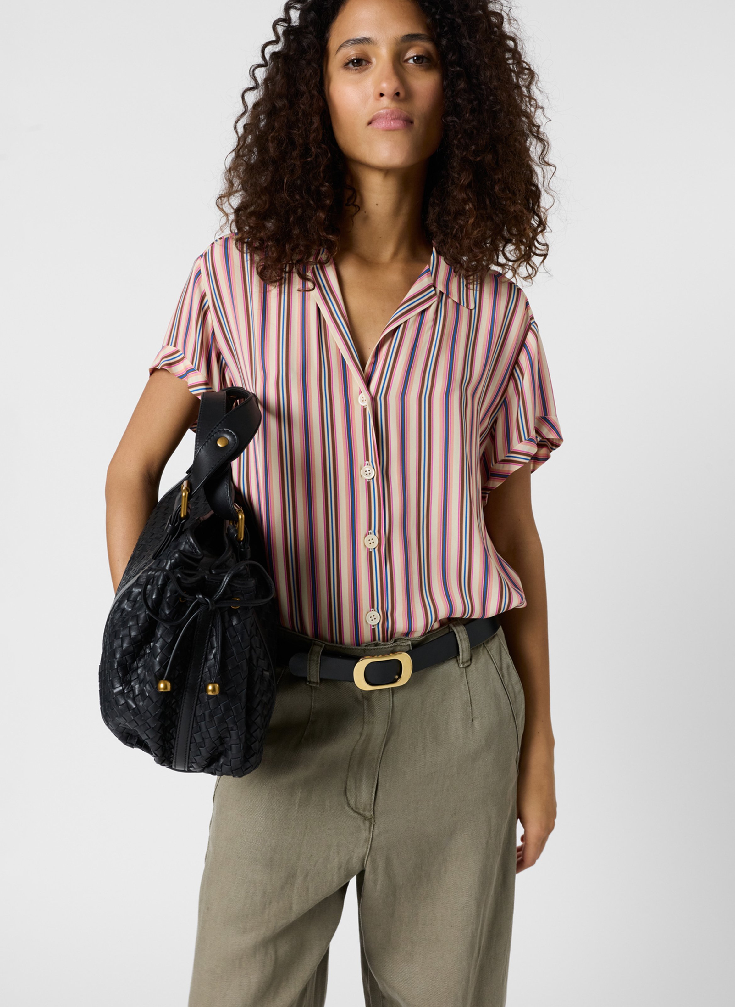 Gerade geschnittenes Streifenhemd mit klassischem Kragen GERARD DAREL Schwarz