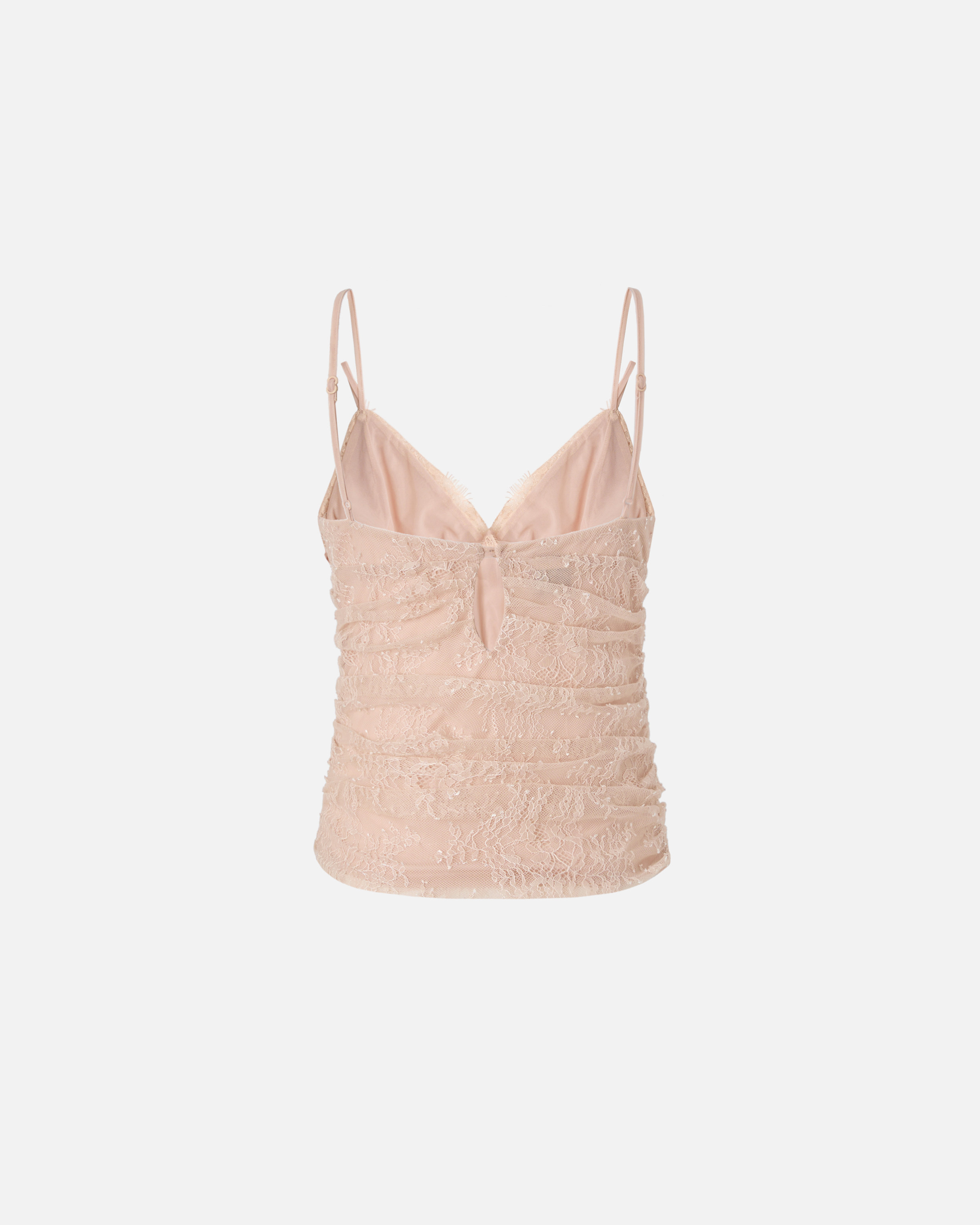 Top with floral lace straps Pink