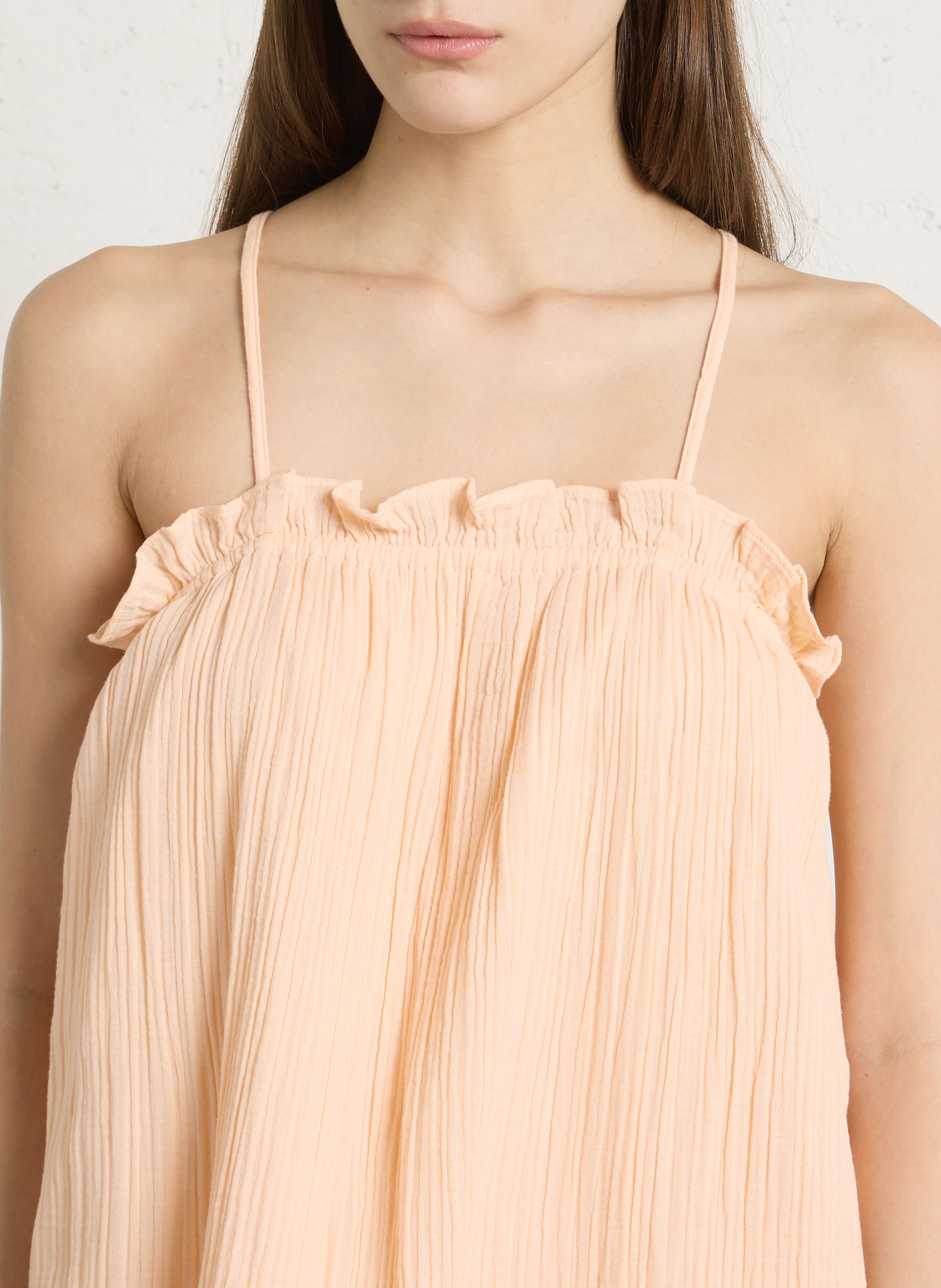 Robe midi en coton DES PETITS HAUTS Orange