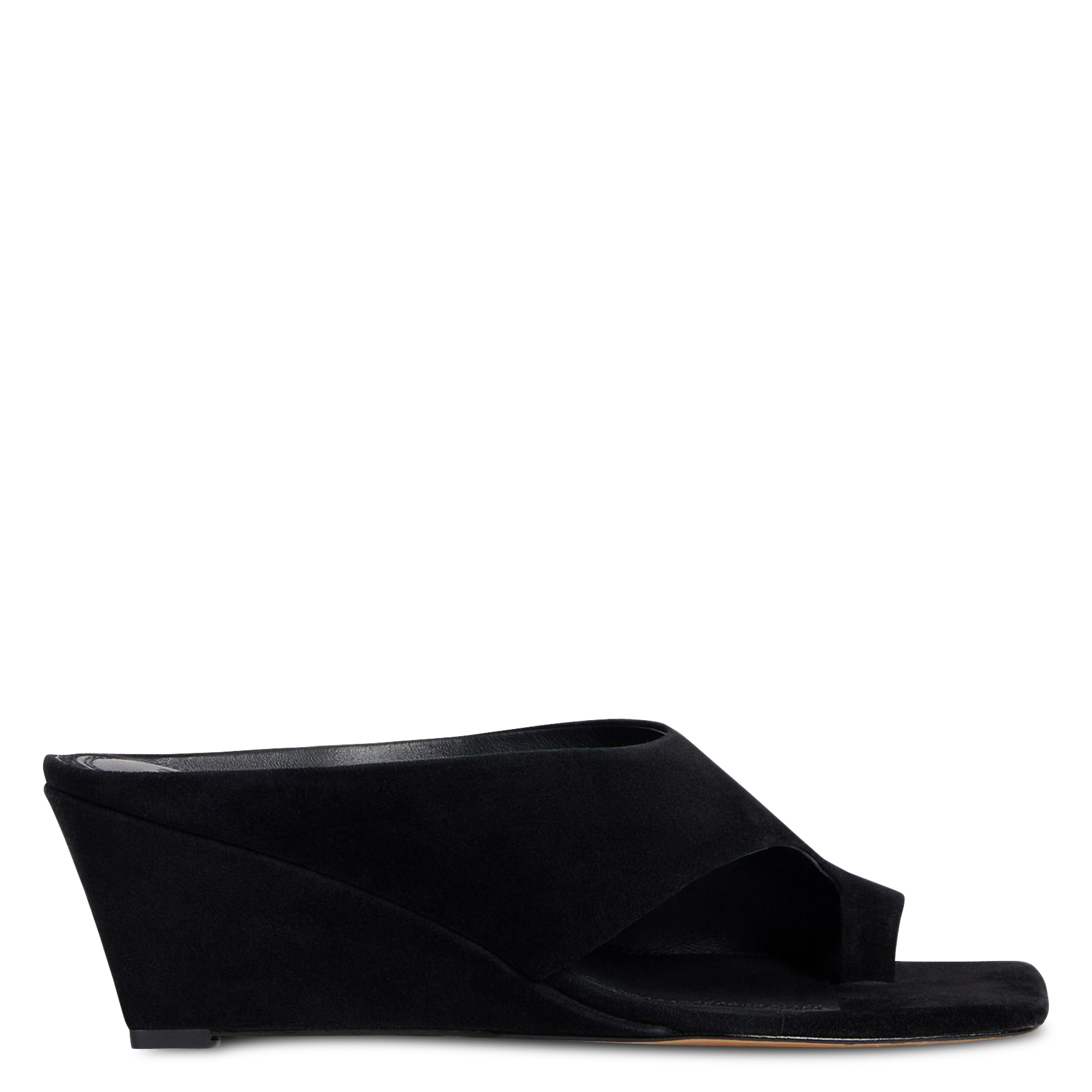 Mules compensées en cuir SANDRO Noir