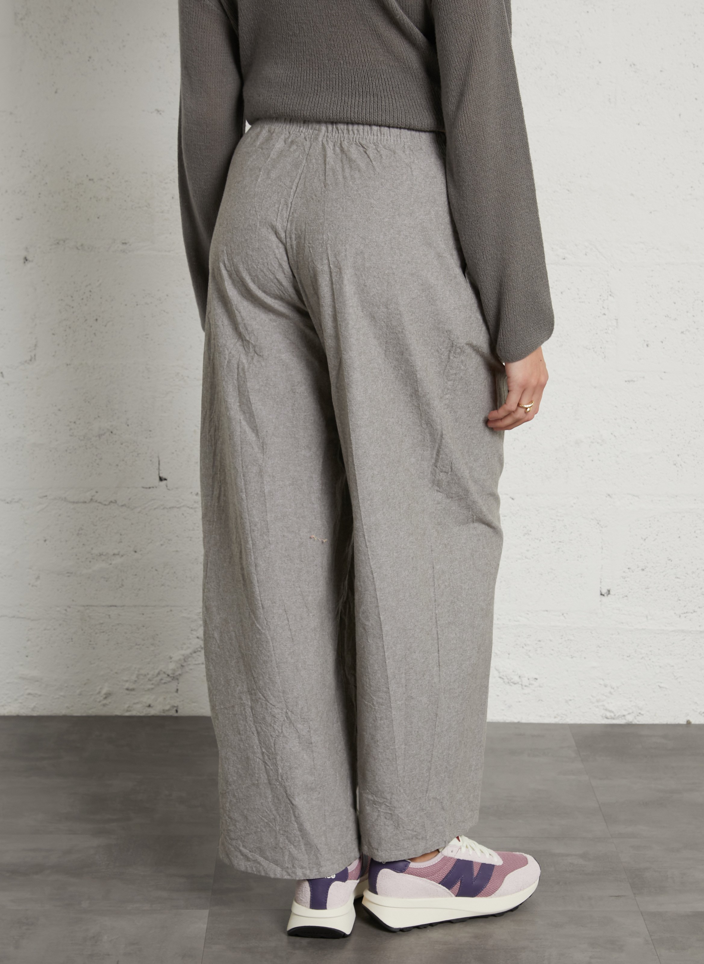 Pantalon large en coton AMERICAN VINTAGE Beige