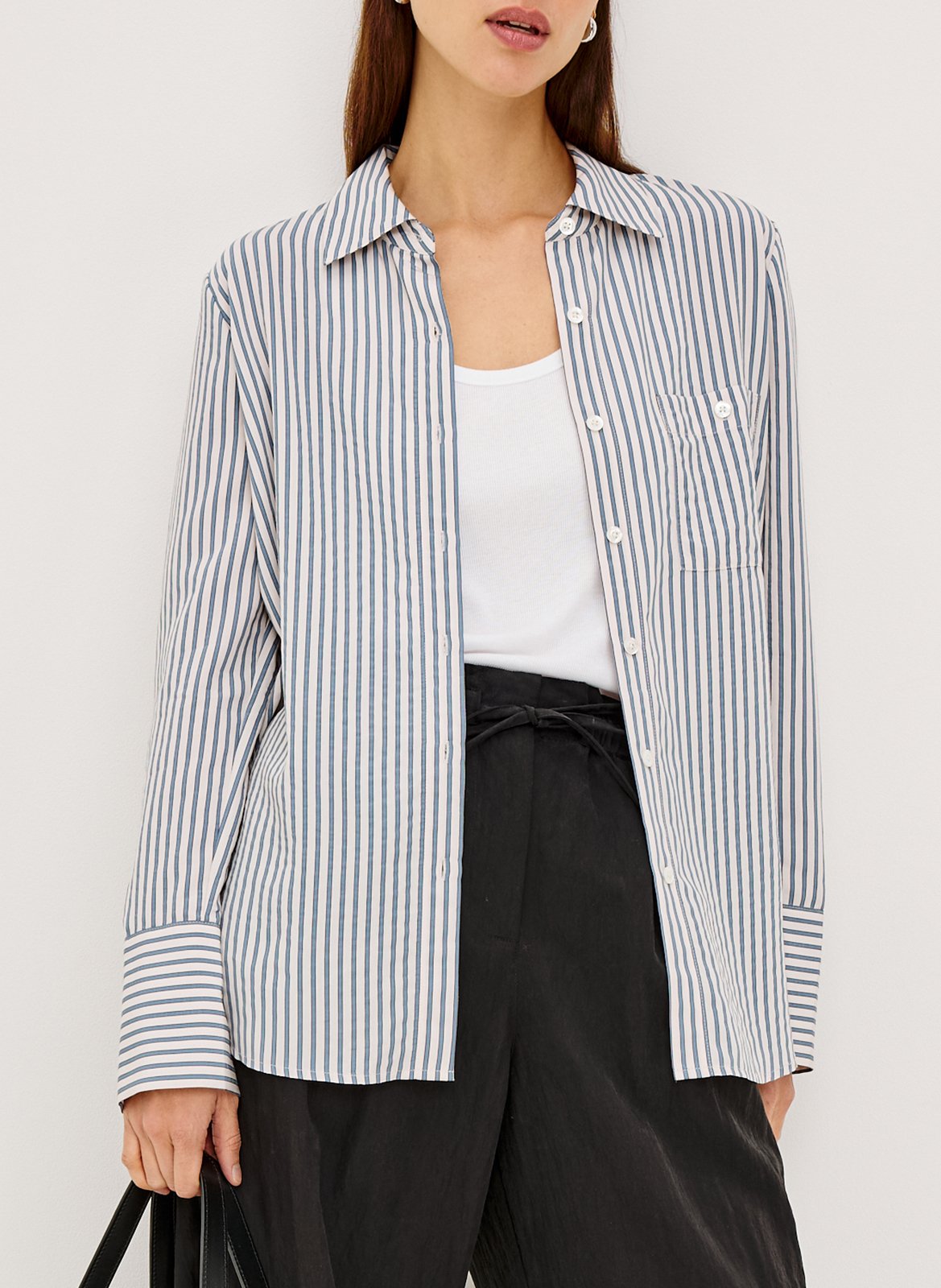 Chemise droite à rayures RAILS Bleu