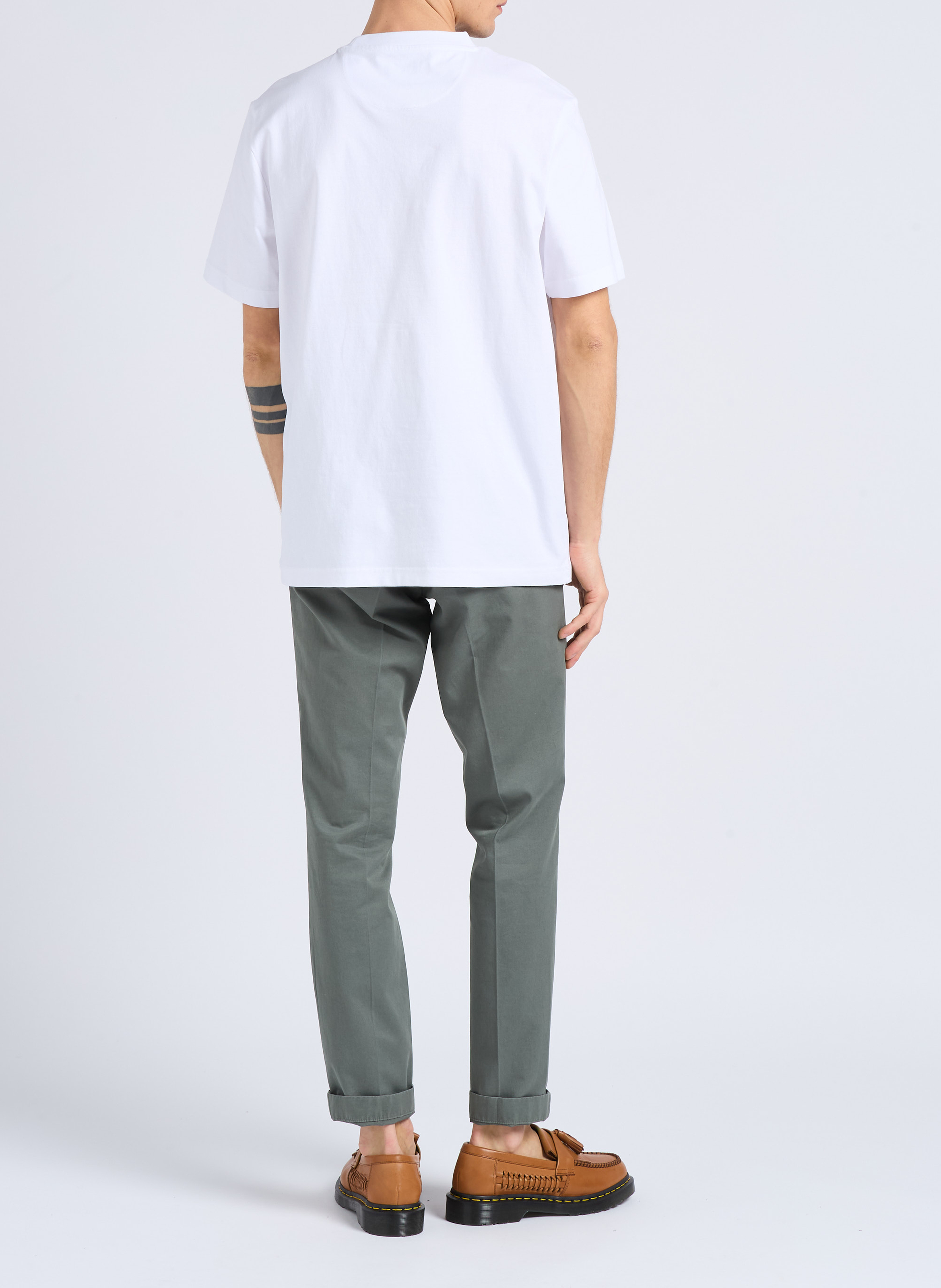 Tee-shirt col rond en coton bio  FARAH Blanc