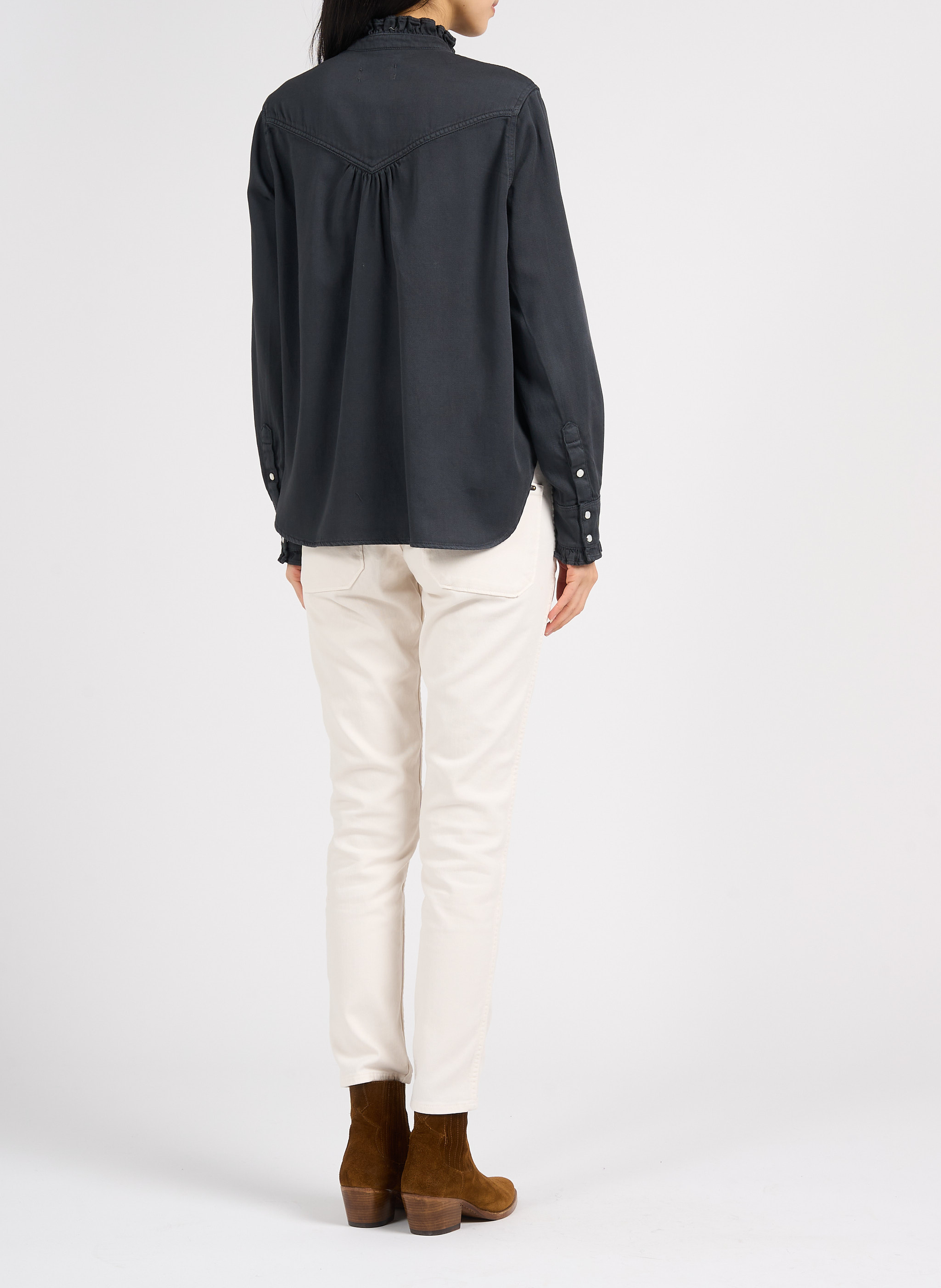 Cotton shirt with Victorian collar ACQUAVERDE Grey