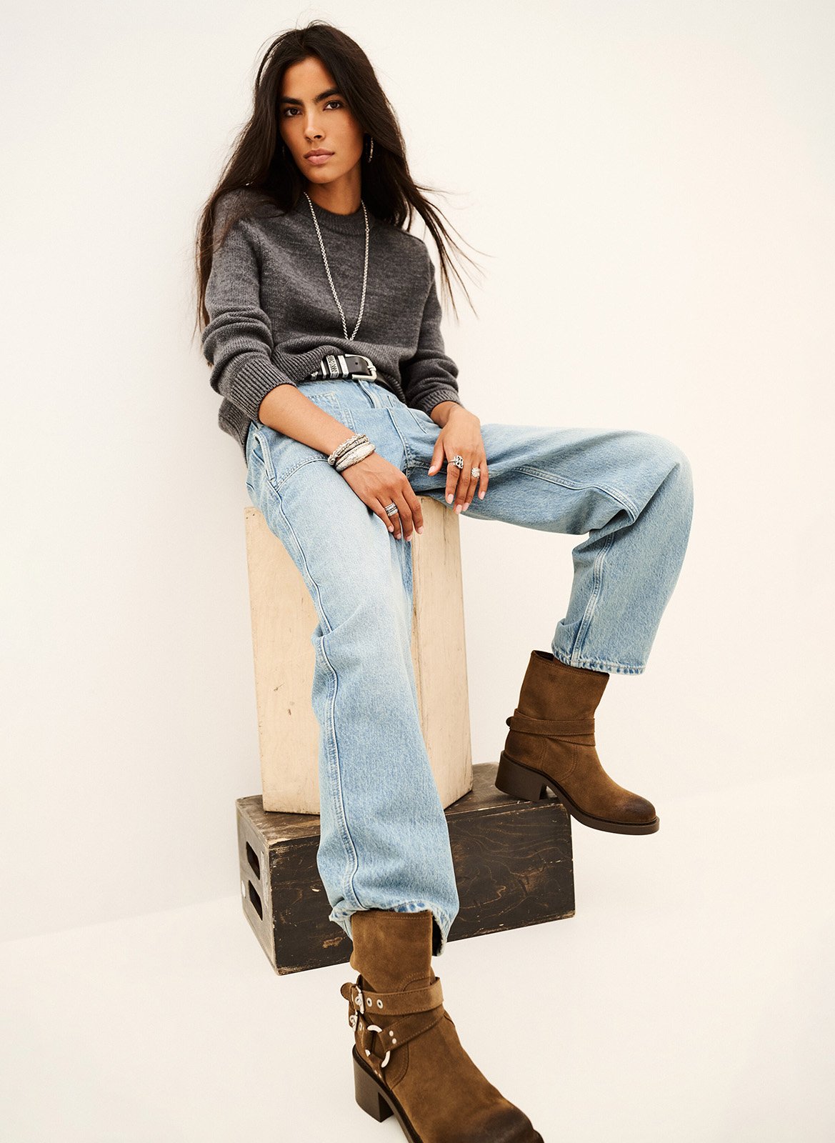 Straight Cut Jeans aus Baumwolle BA&SH Blau