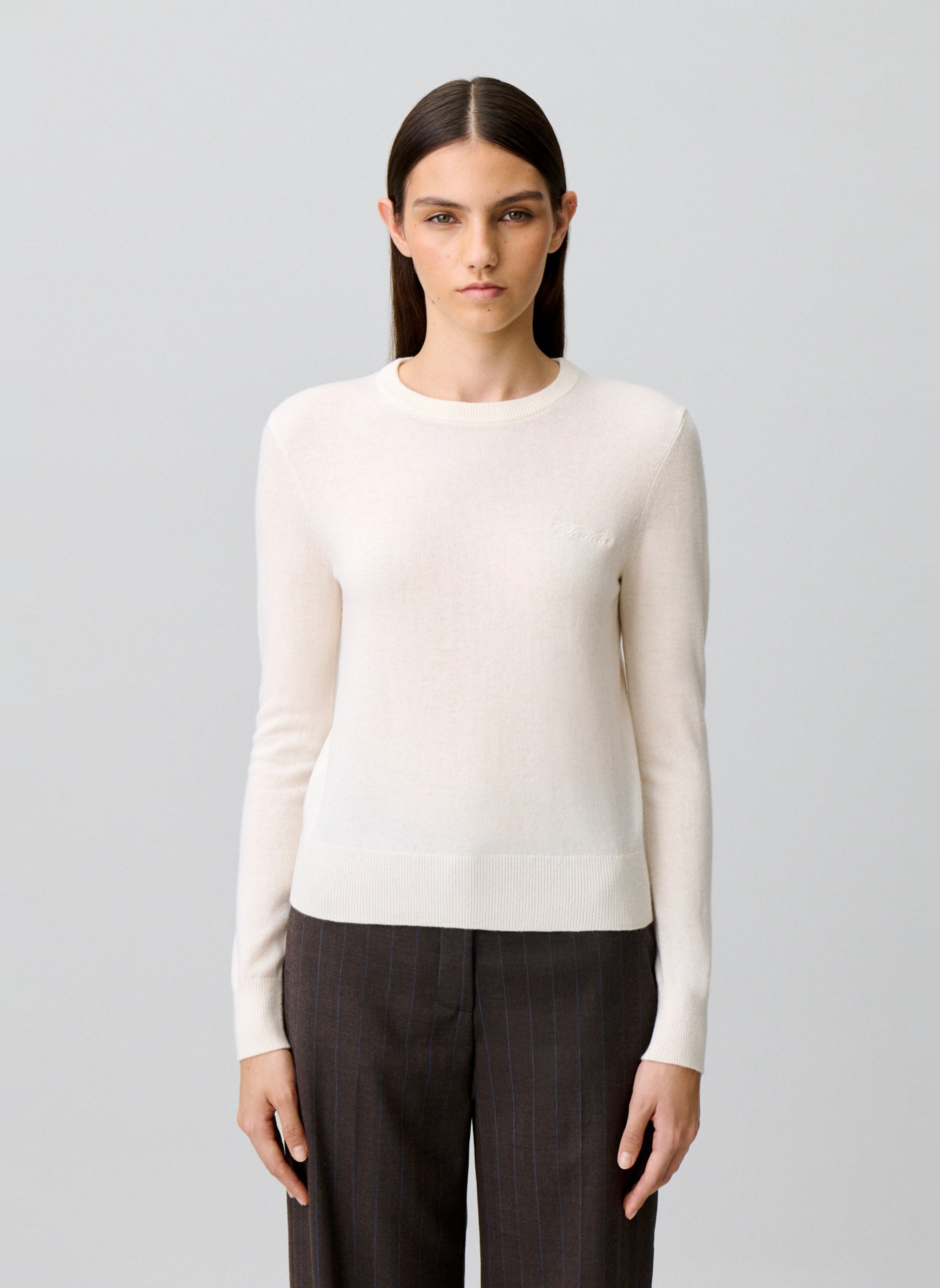 Pull droit en laine et cachemire CLAUDIE PIERLOT Beige