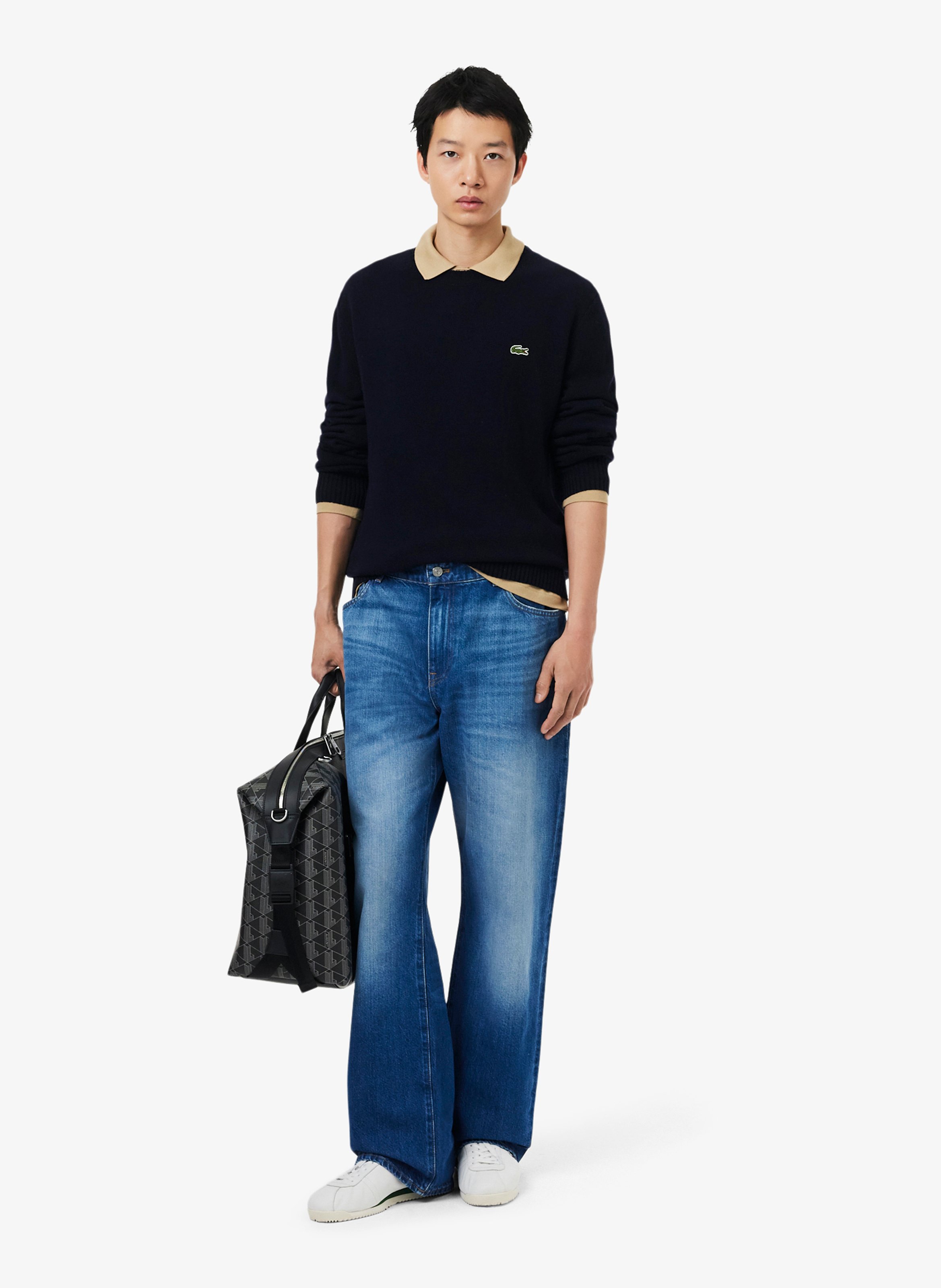Fine wool sweater LACOSTE Blue