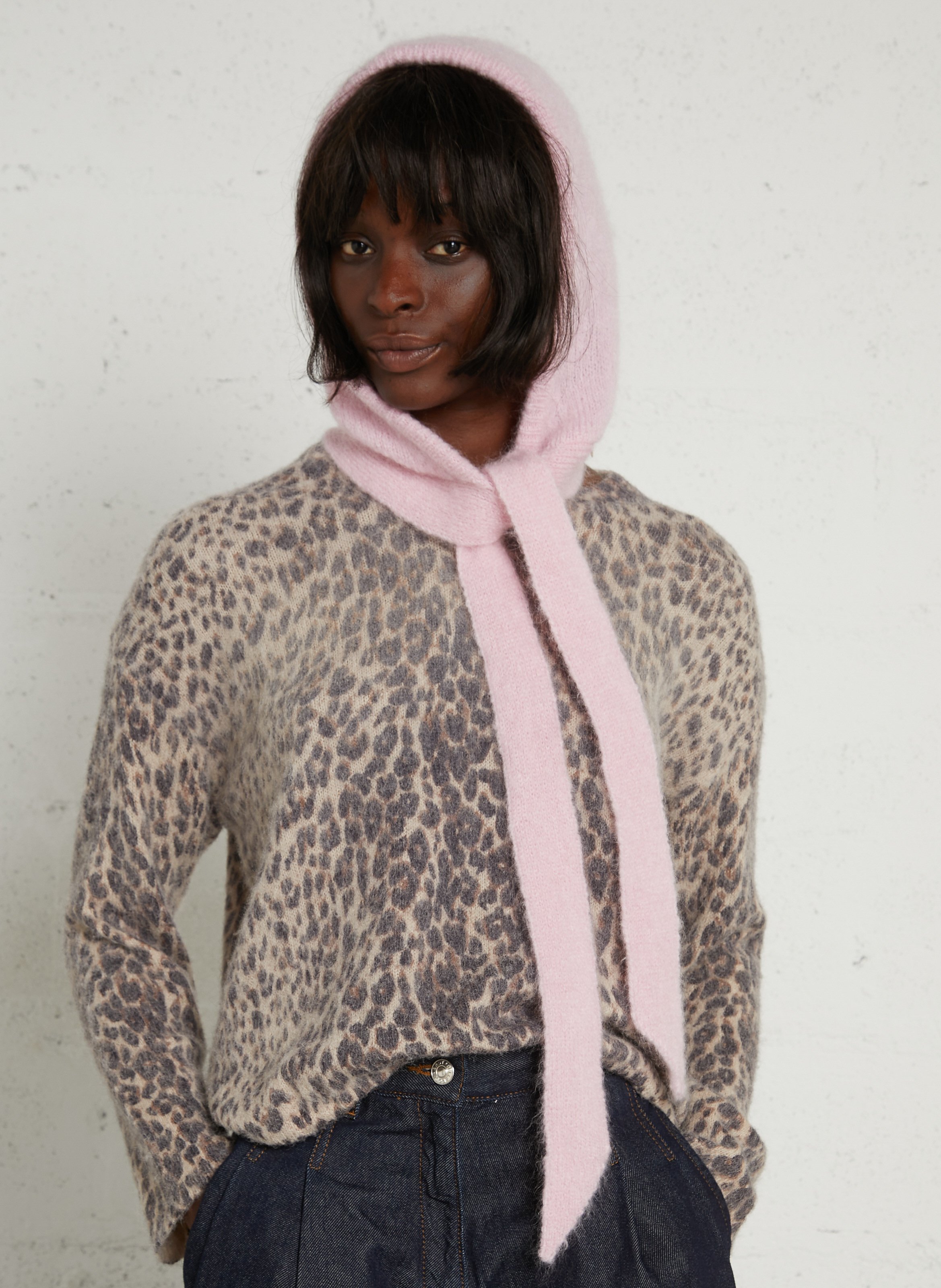 Kapuze zum Binden aus gemischtem Mohair DES PETITS HAUTS