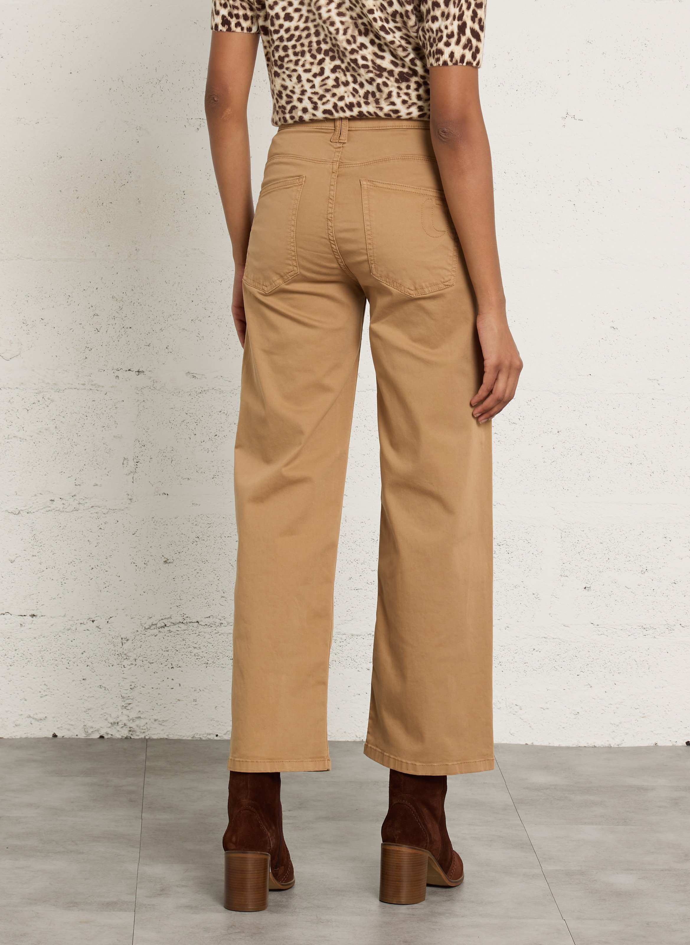 Gerade geschnittene 7/8-Hose aus Baumwoll-Mix LE TEMPS DES CERISES Braun