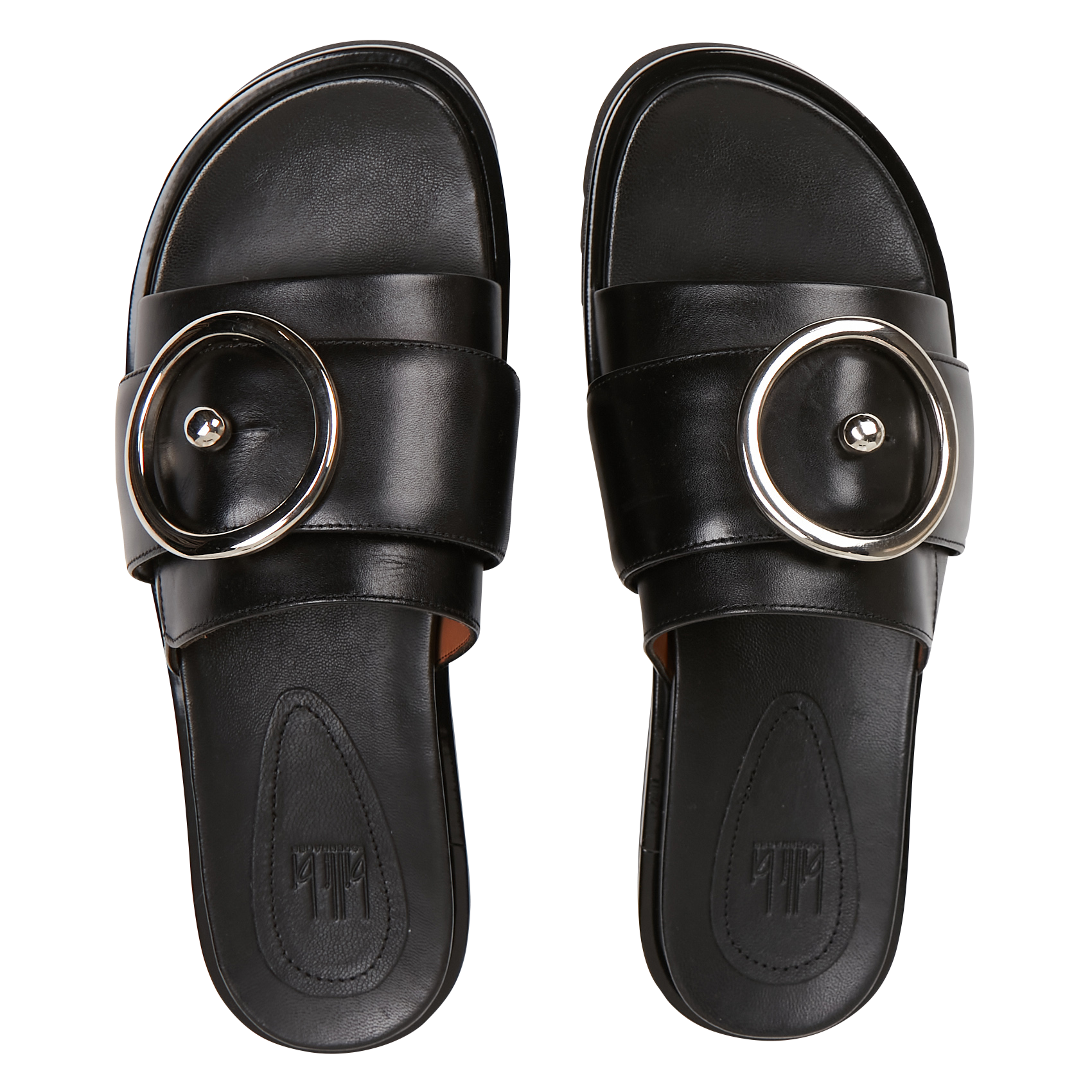 Mules plates en cuir BILLI BI Noir