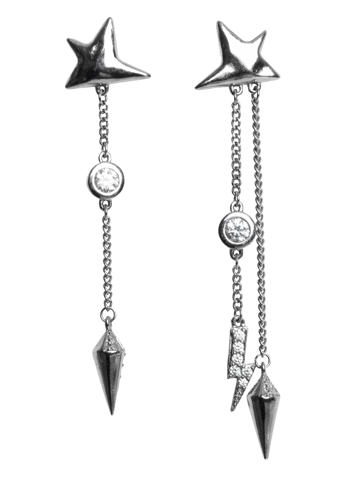 Boucles d'oreilles pendantes en laiton ZADIG&VOLTAIRE Gris