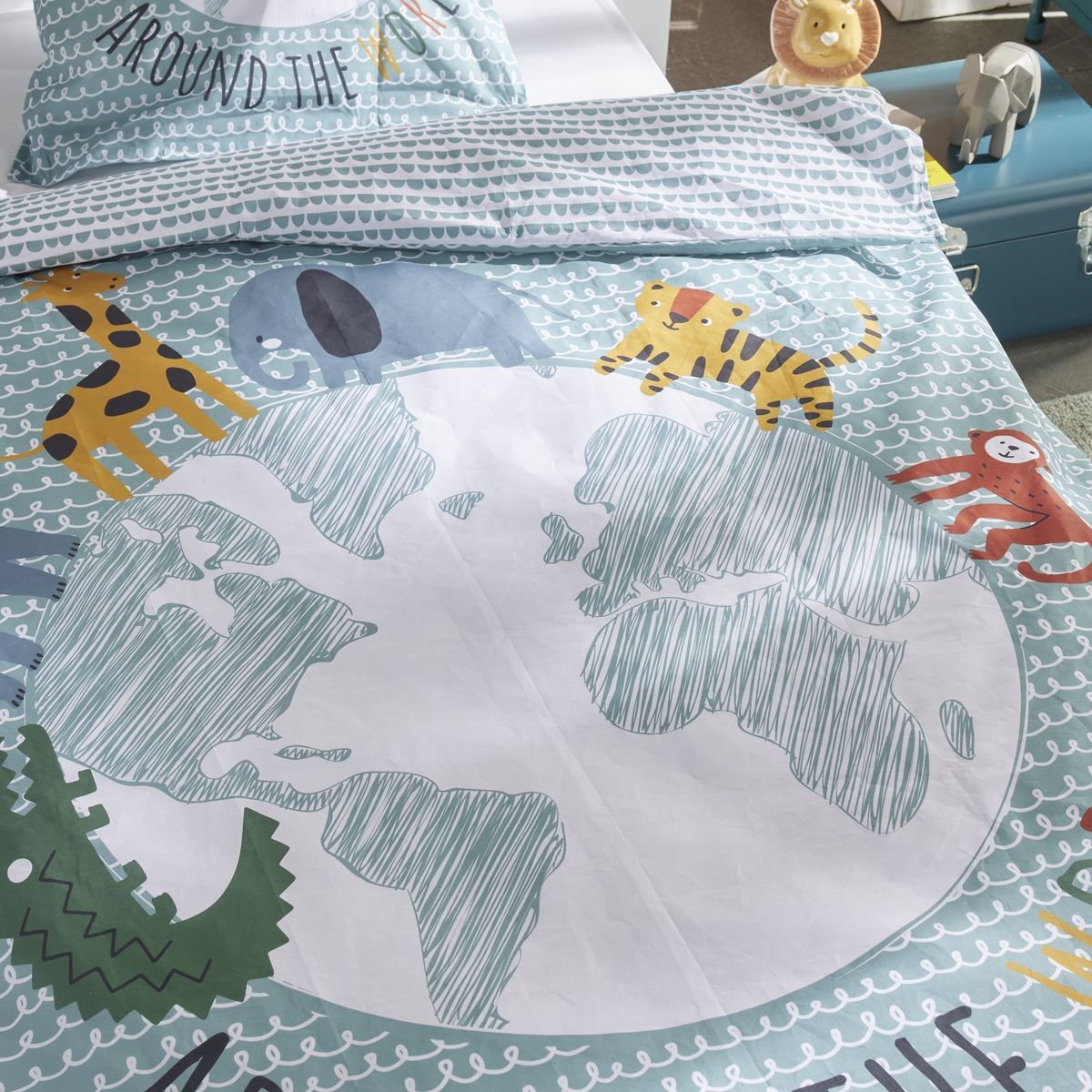 Printed cotton bed set TODAY LINGE DE MAISON Blue