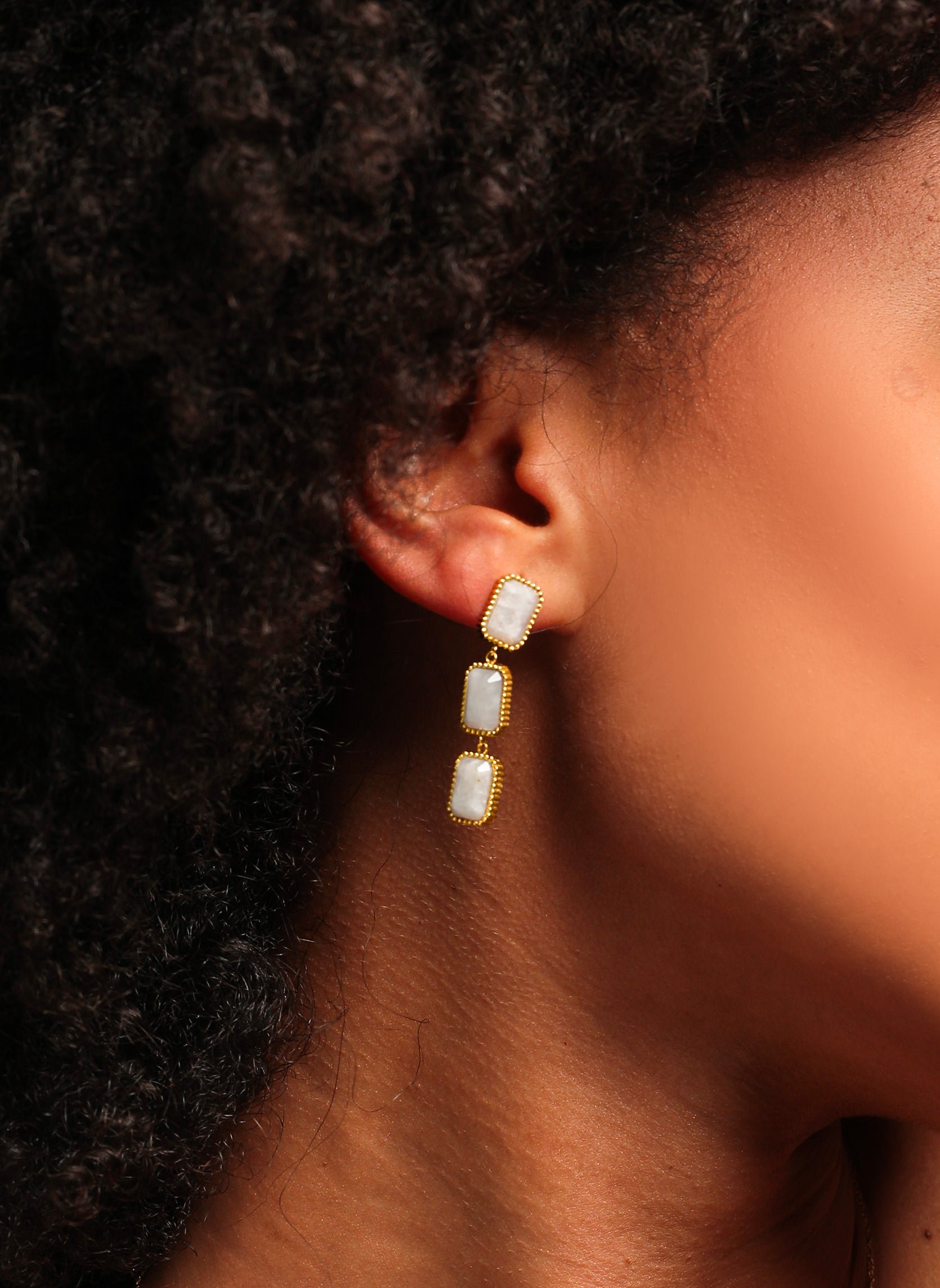 Dangling earrings AEC Paris White