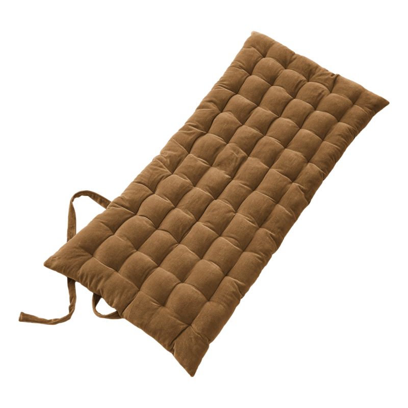 Cotton velvet floor cushion L'EFFET PAPILLON Brown
