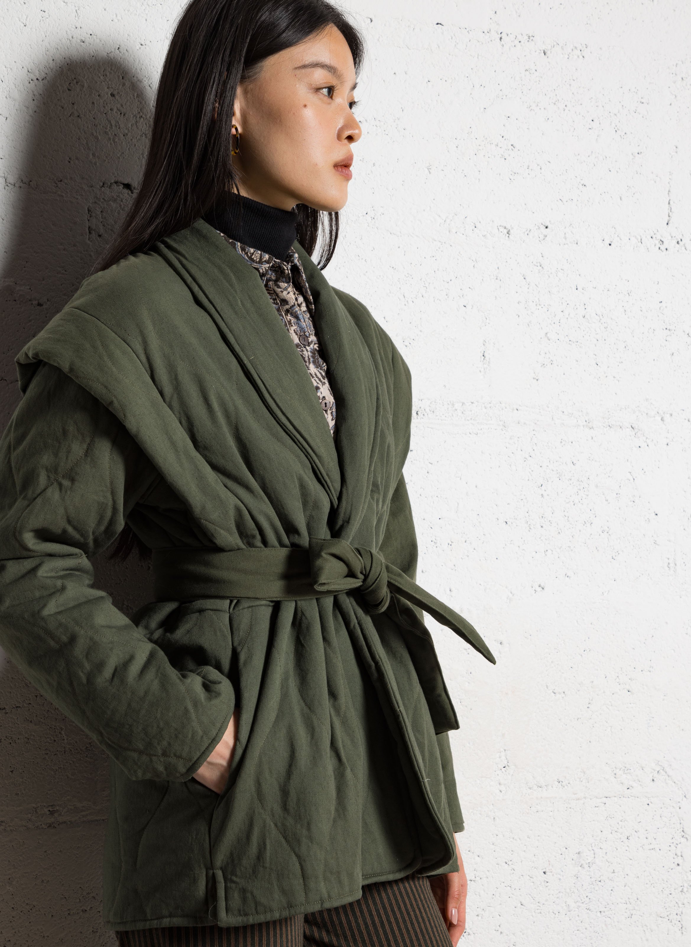 Quilted cotton jacket MAISON HOTEL Khaki