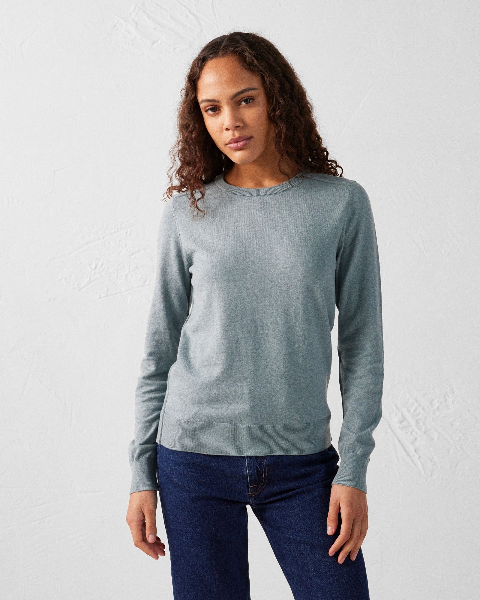 Heloise round neck knit sweater JOTT Green