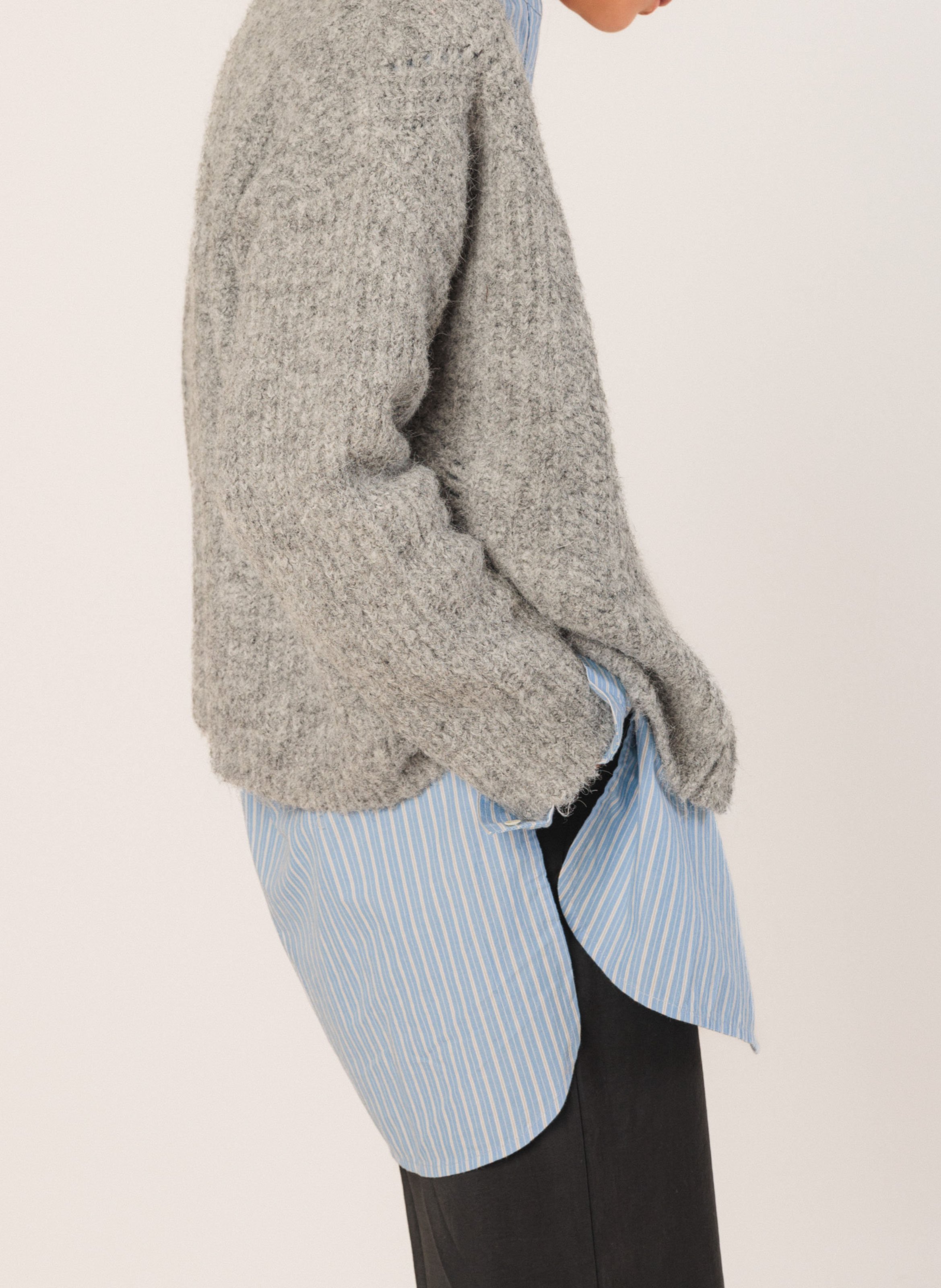 Gilet col rond INDI & COLD Argent