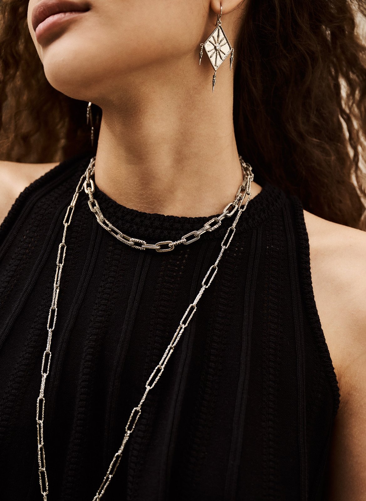 Top oversize en maille ajourée BA&SH Noir