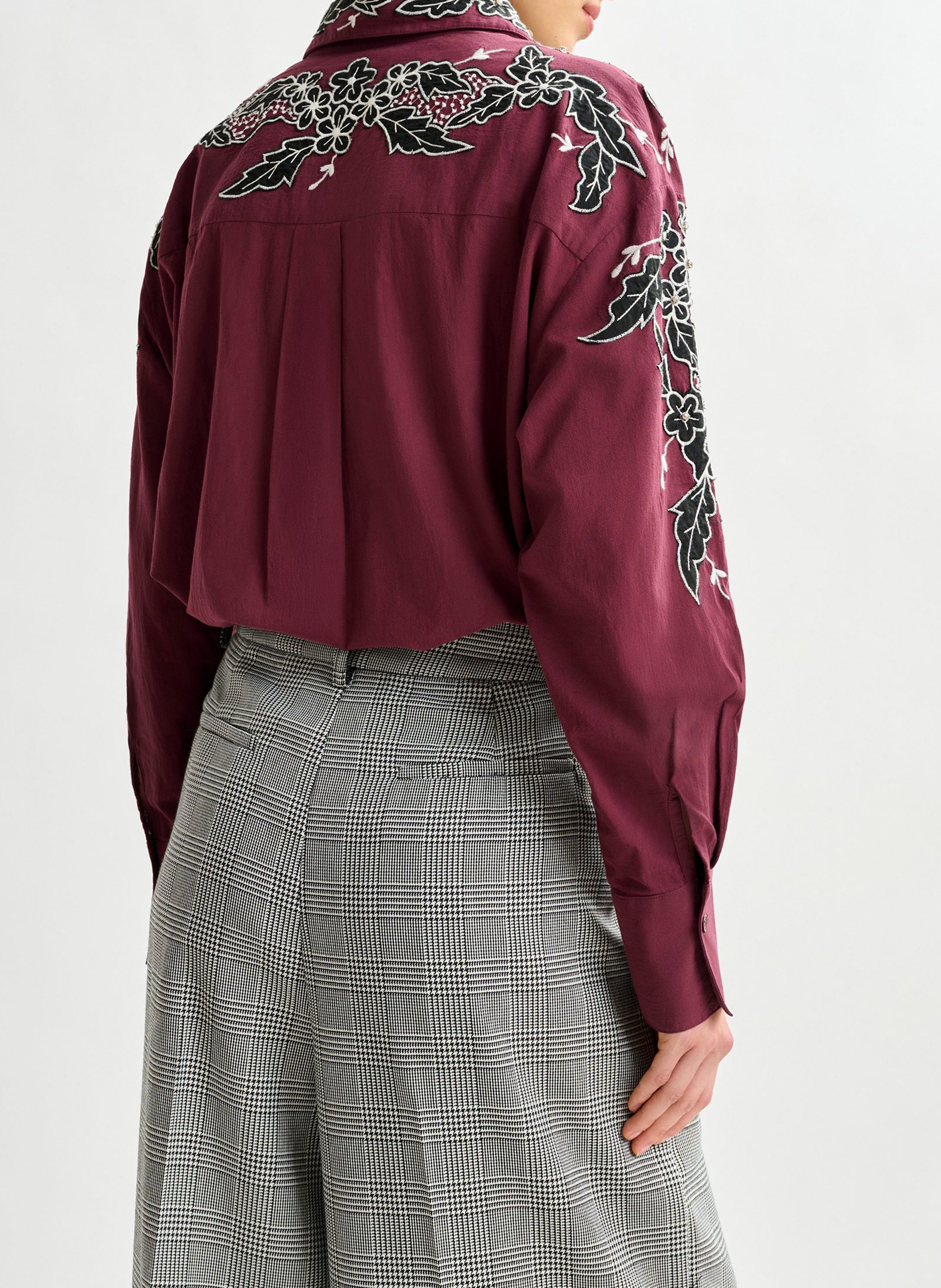 Chemise ample à broderies fleurs  ESSENTIEL ANTWERP Rouge