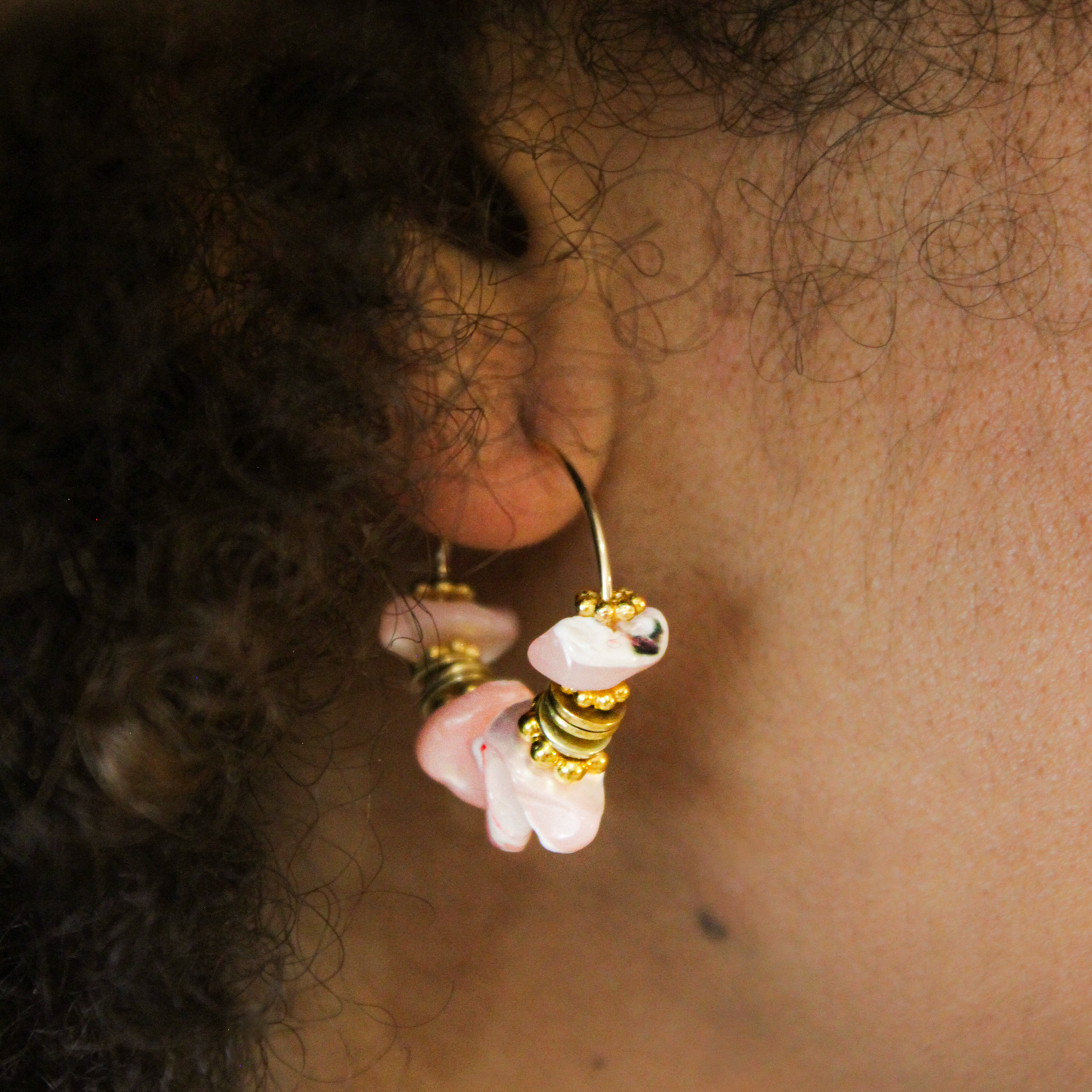 "Créoles crunchs - Christelle" L'ATELIER DES DAMES Golden