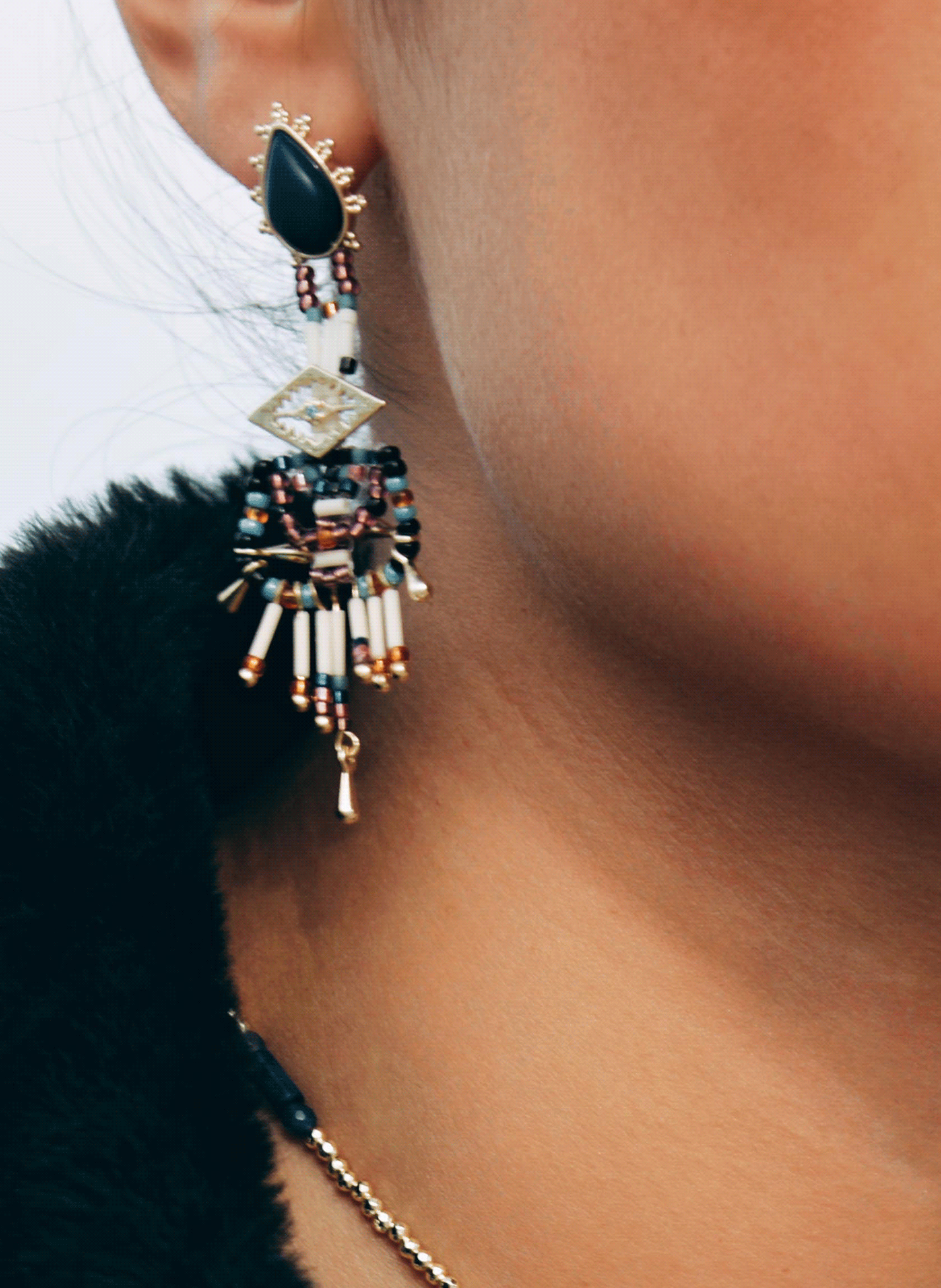 Dangling pearl earrings HIPANEMA Blue