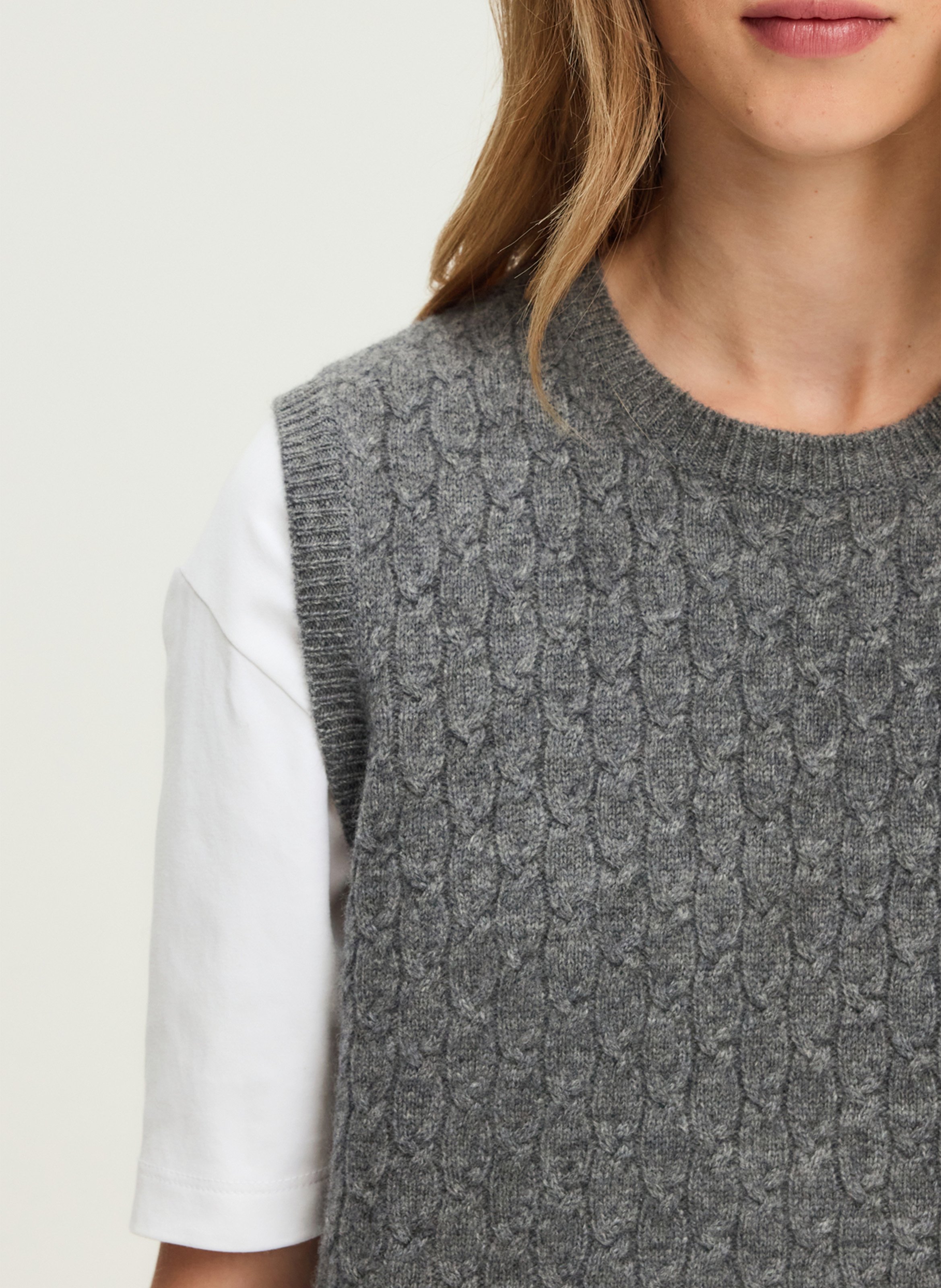 Pull col rond en laine PABLO Gris