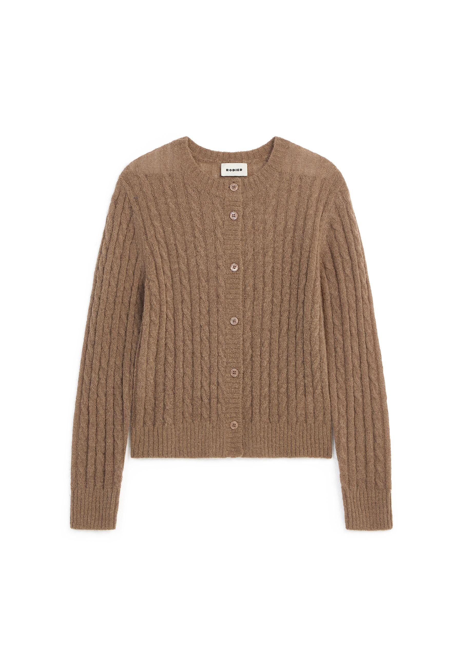 Alpaca cable-knit vest RODIER Brown