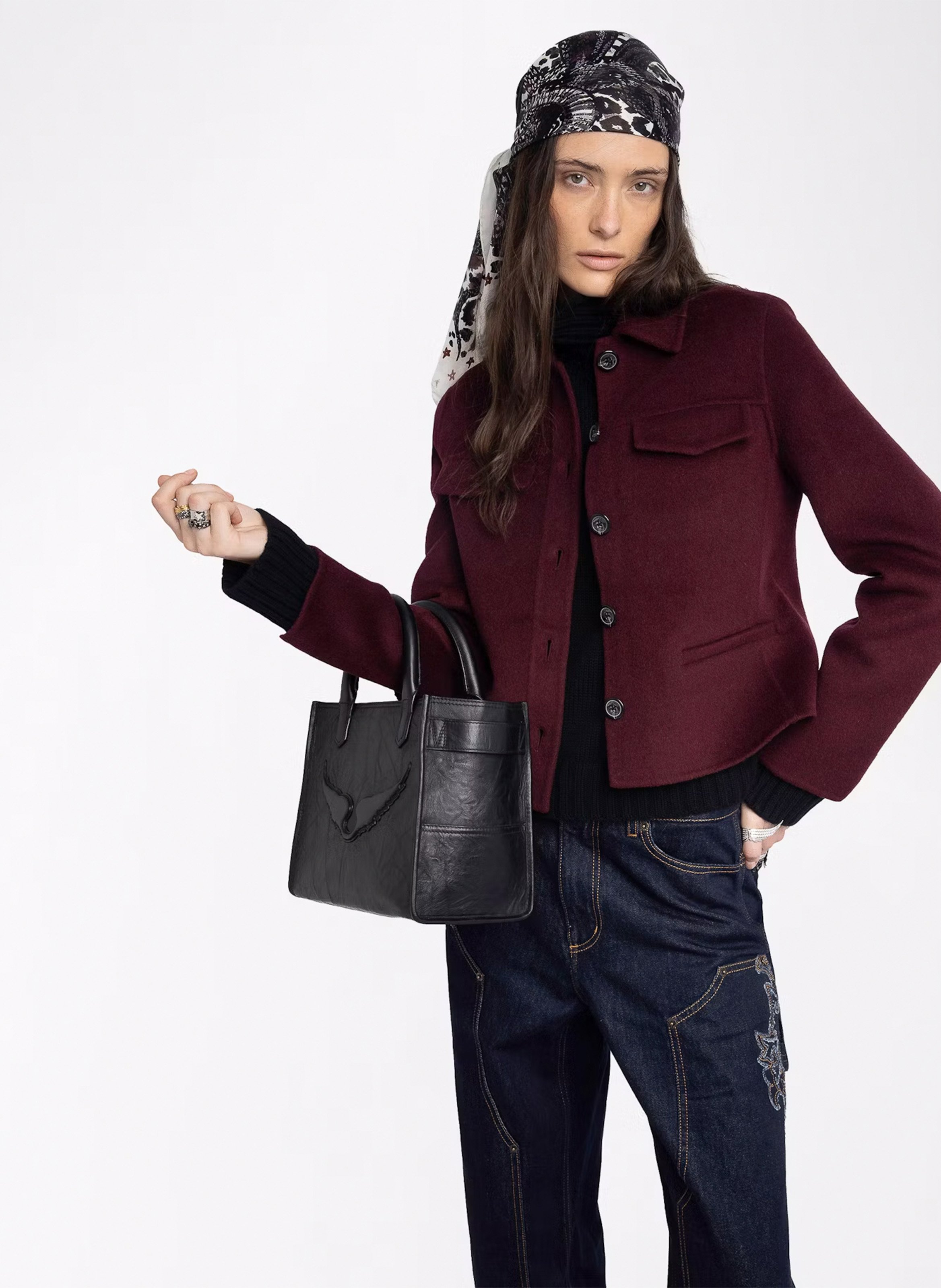 Blouson col classique en laine mélangée ZADIG&VOLTAIRE Violet