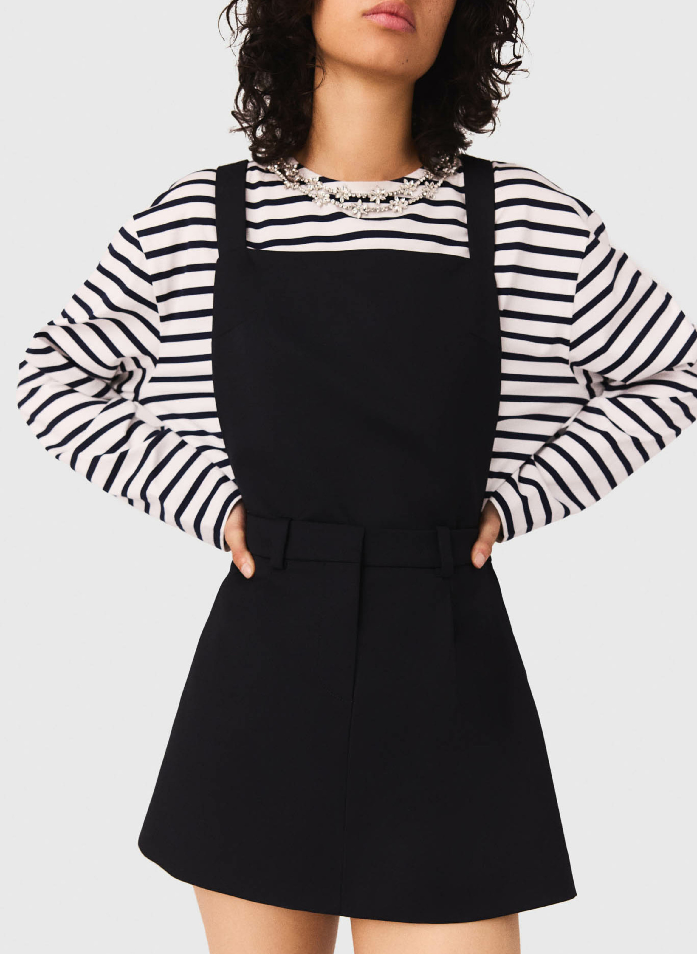 Robe courte col carré MAJE Bleu