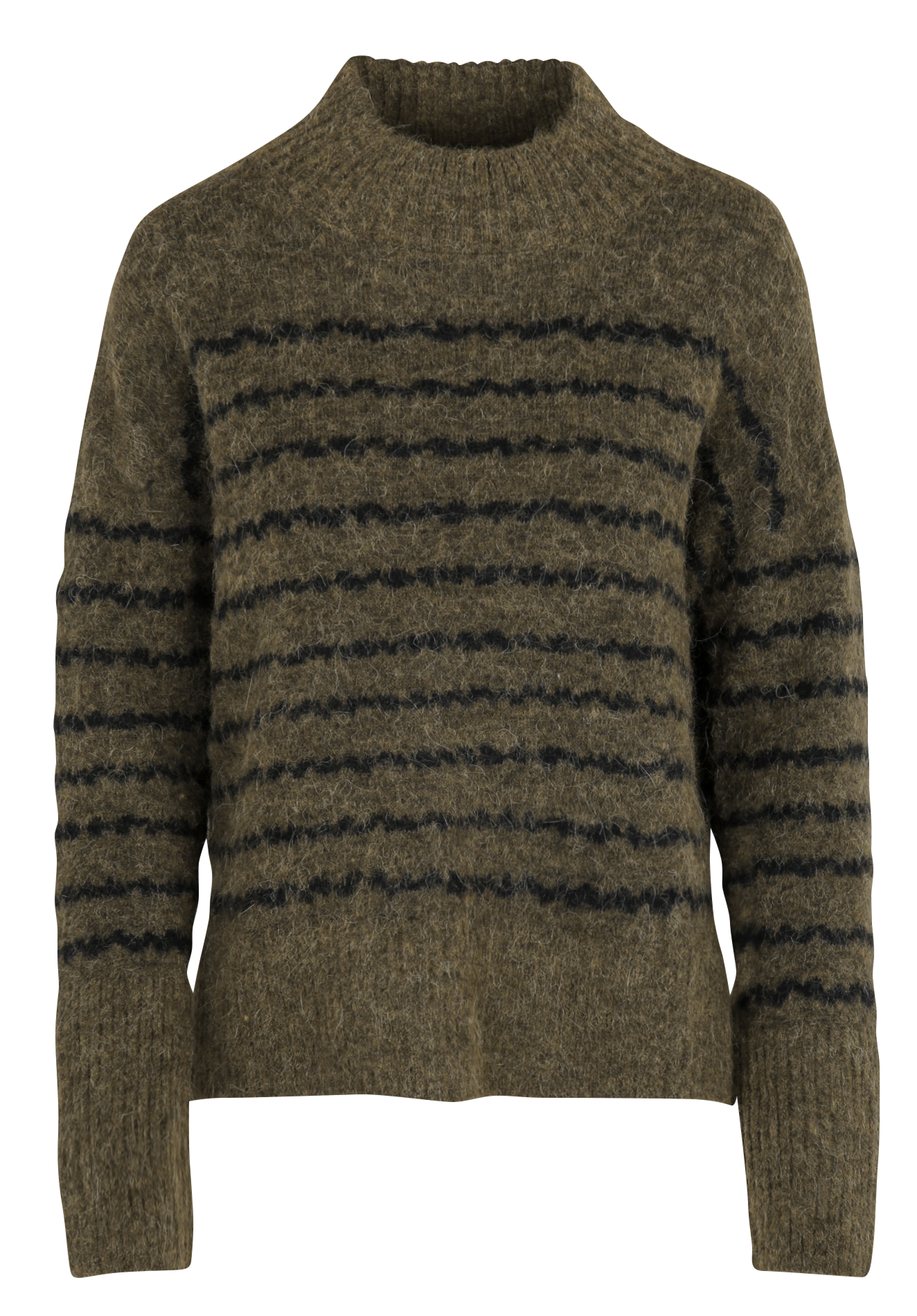 Pull oversize col montant en laine mélangée LE TEMPS DES CERISES Vert