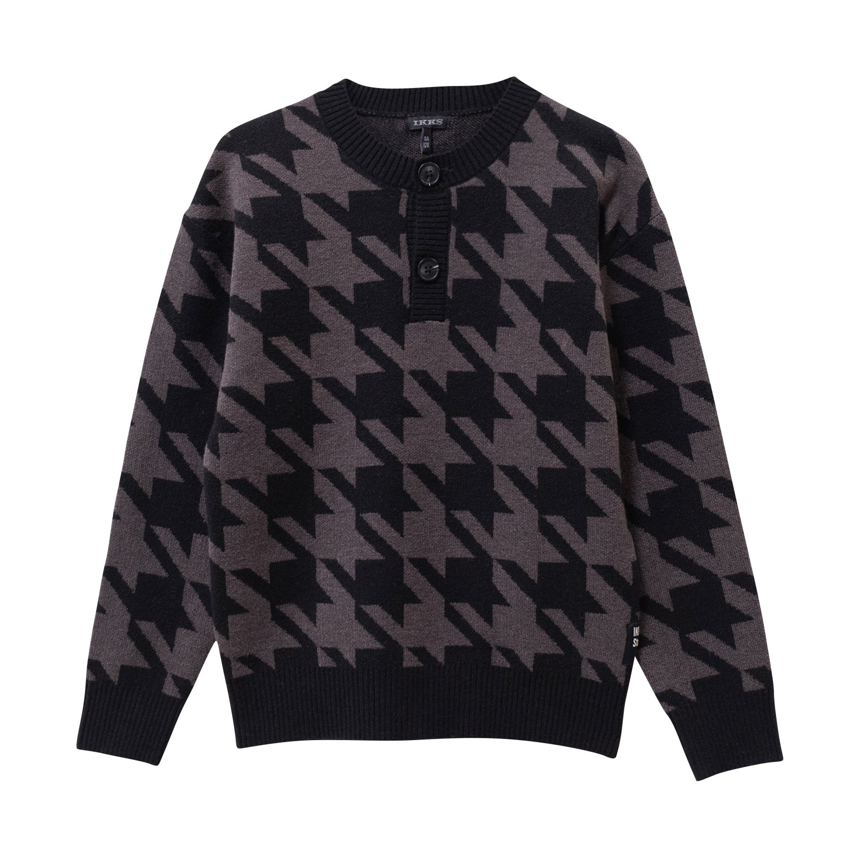 Pull ample col tunisien motif pied-de-poule IKKS JUNIOR Gris